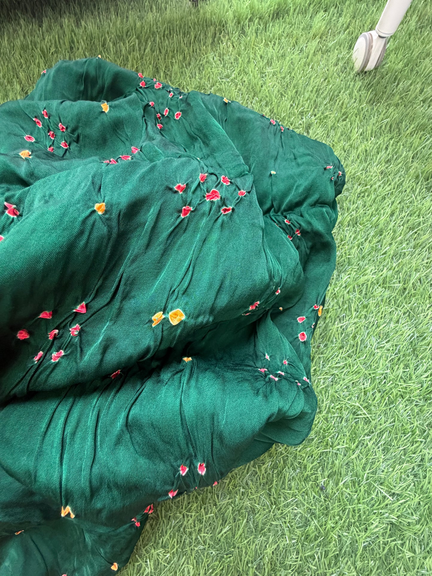 Modal silk bandhani fabric