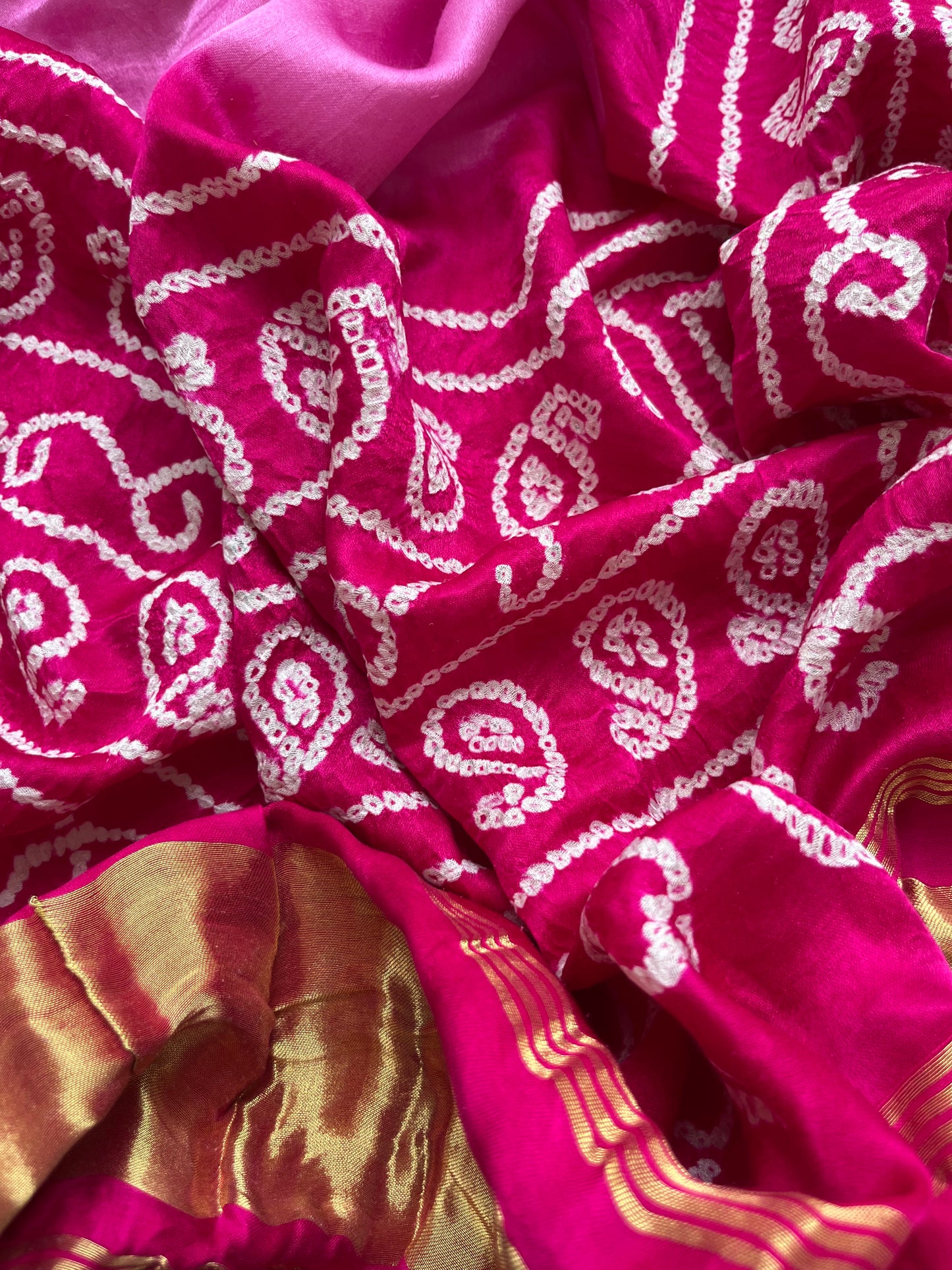 Chanderi Chikankari Kurta gajji silk bandhani Dupatta