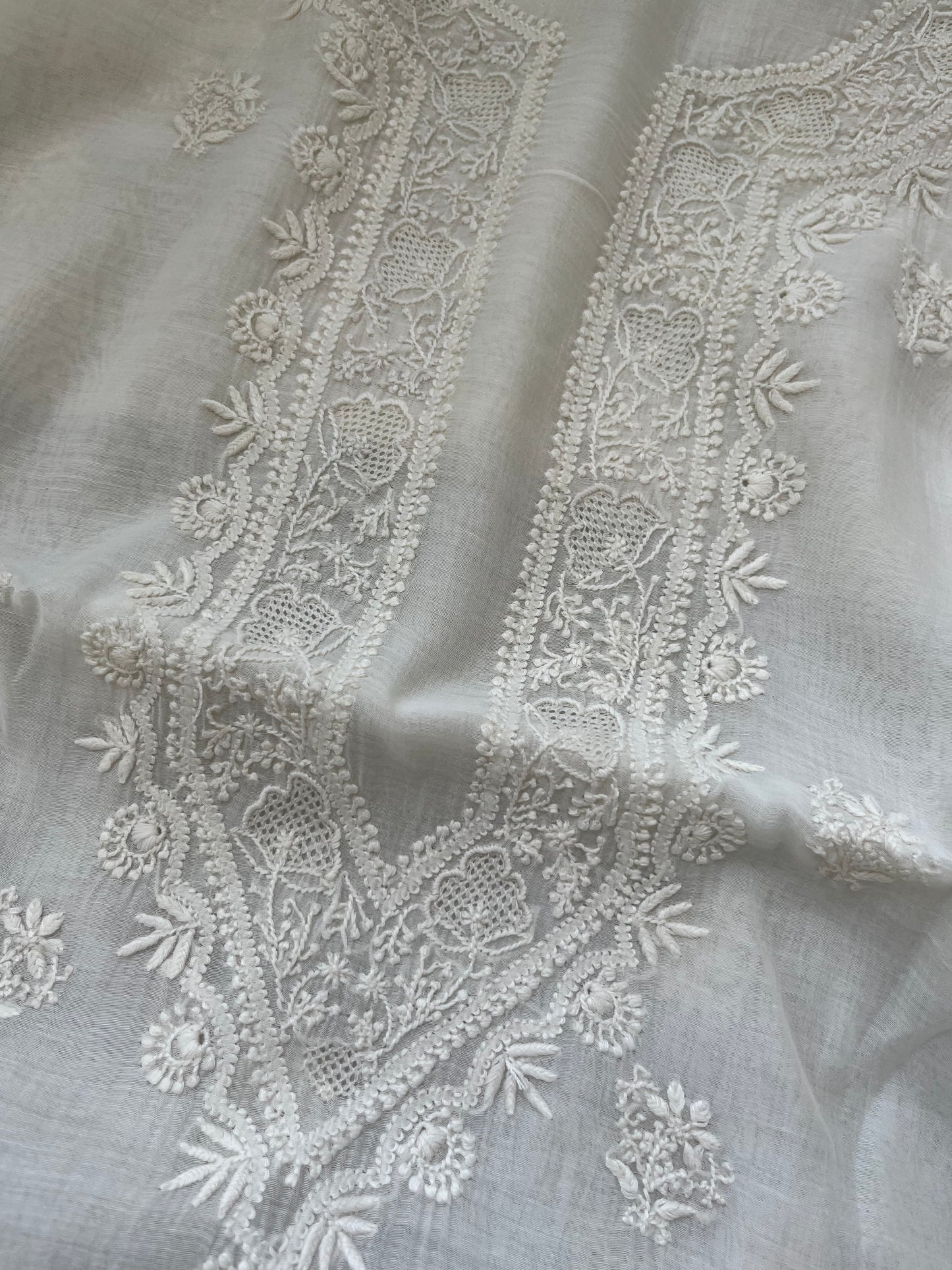 Chanderi chikankari kurta