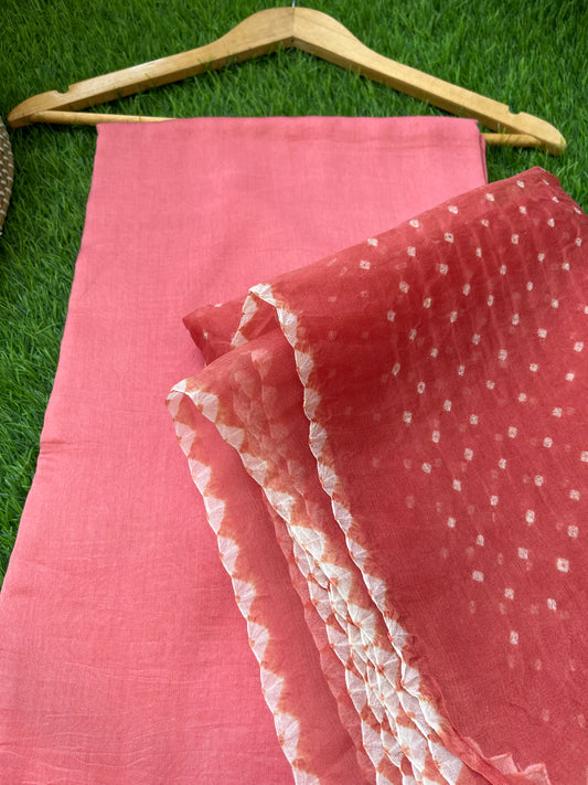 त्योहार् -organza Silk bandhani dupatta chanderi fabric