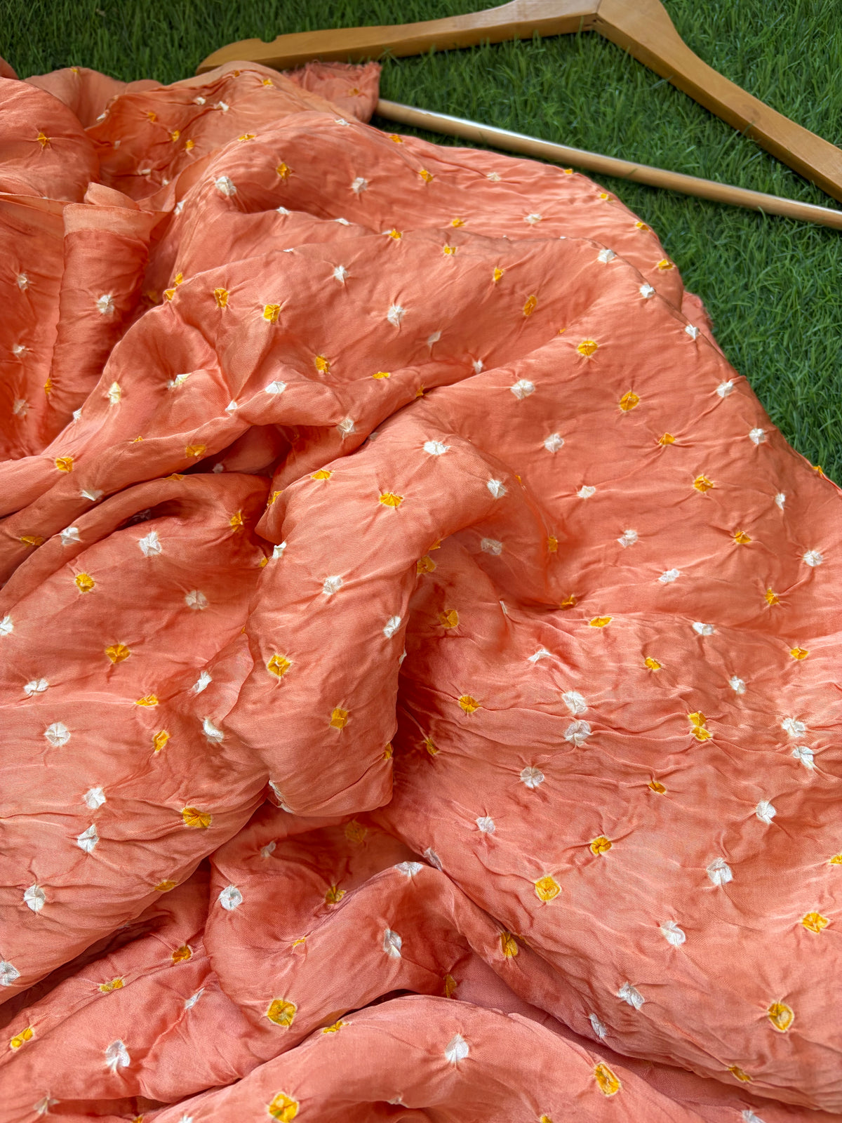Modal silk bandhani fabric