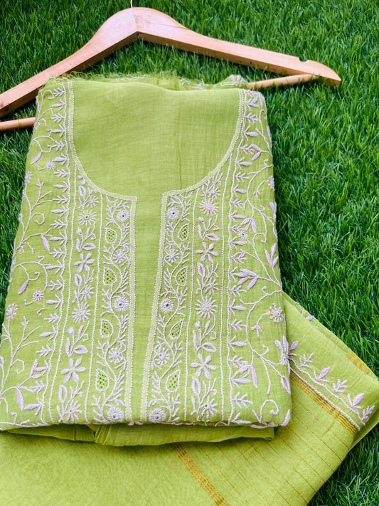 Chanderi Chikankari Kurta Dupatta