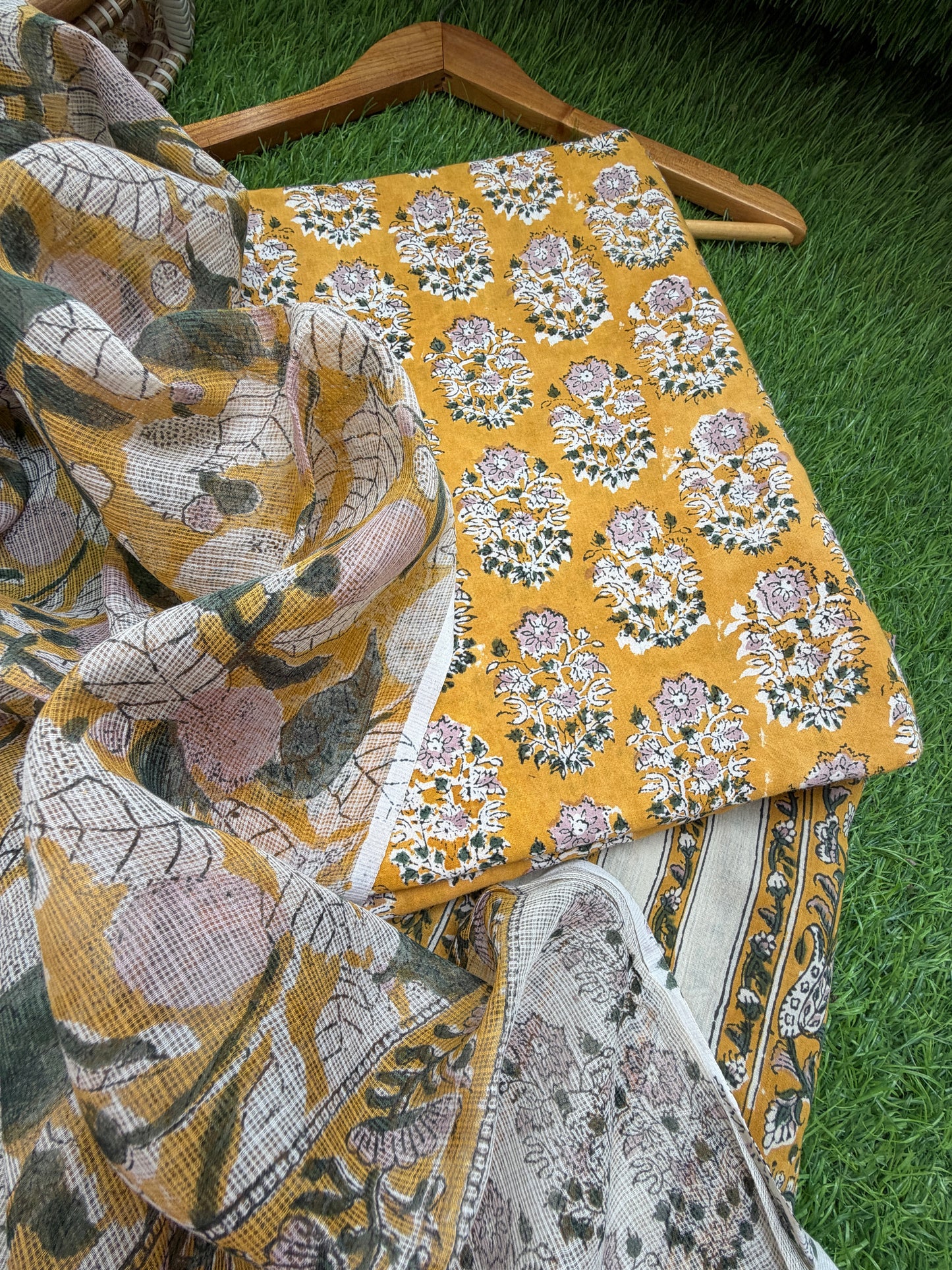Cotton kurta bottom fabric kota dupatta