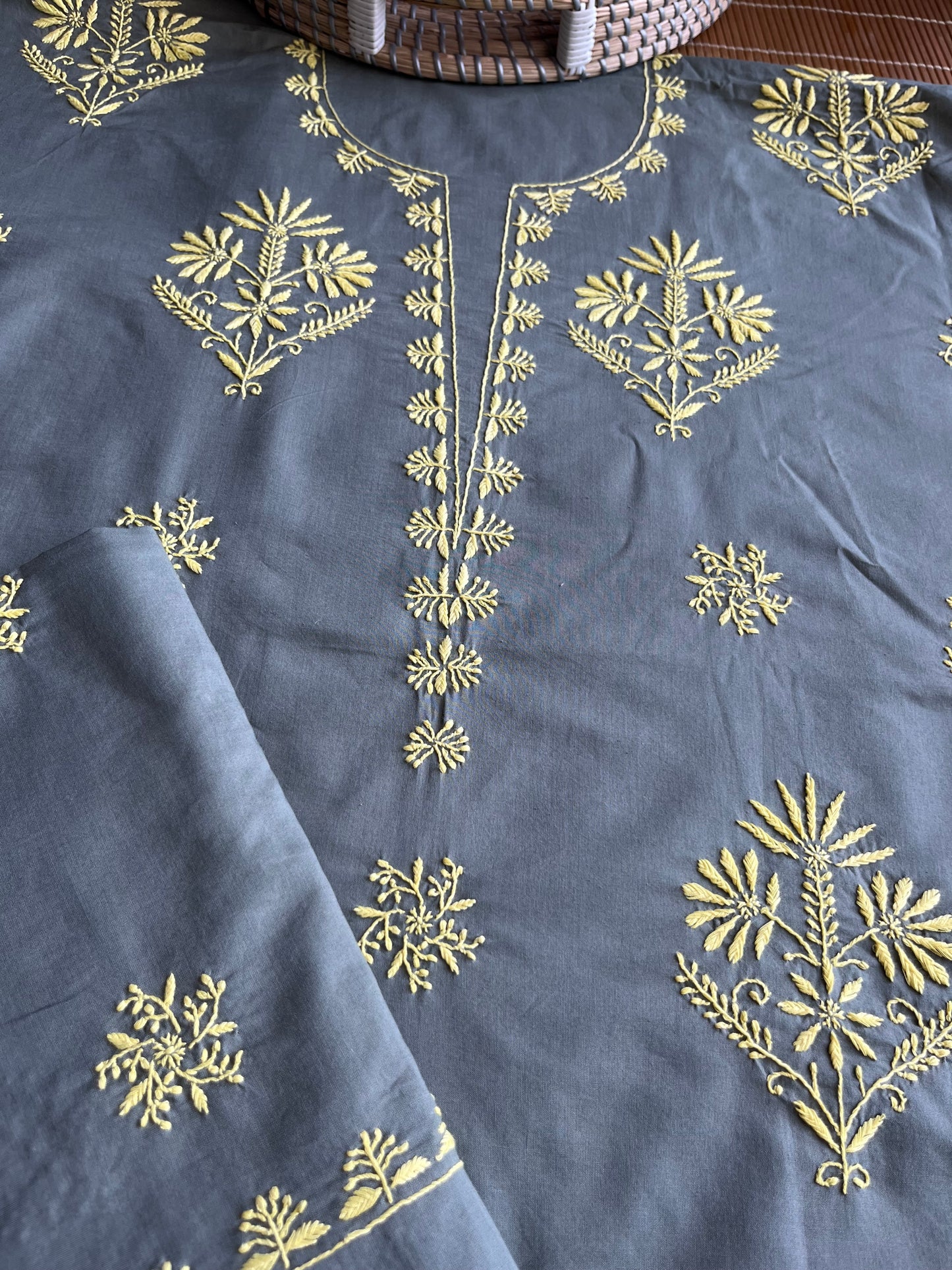 Cotton chikan kurta bottom