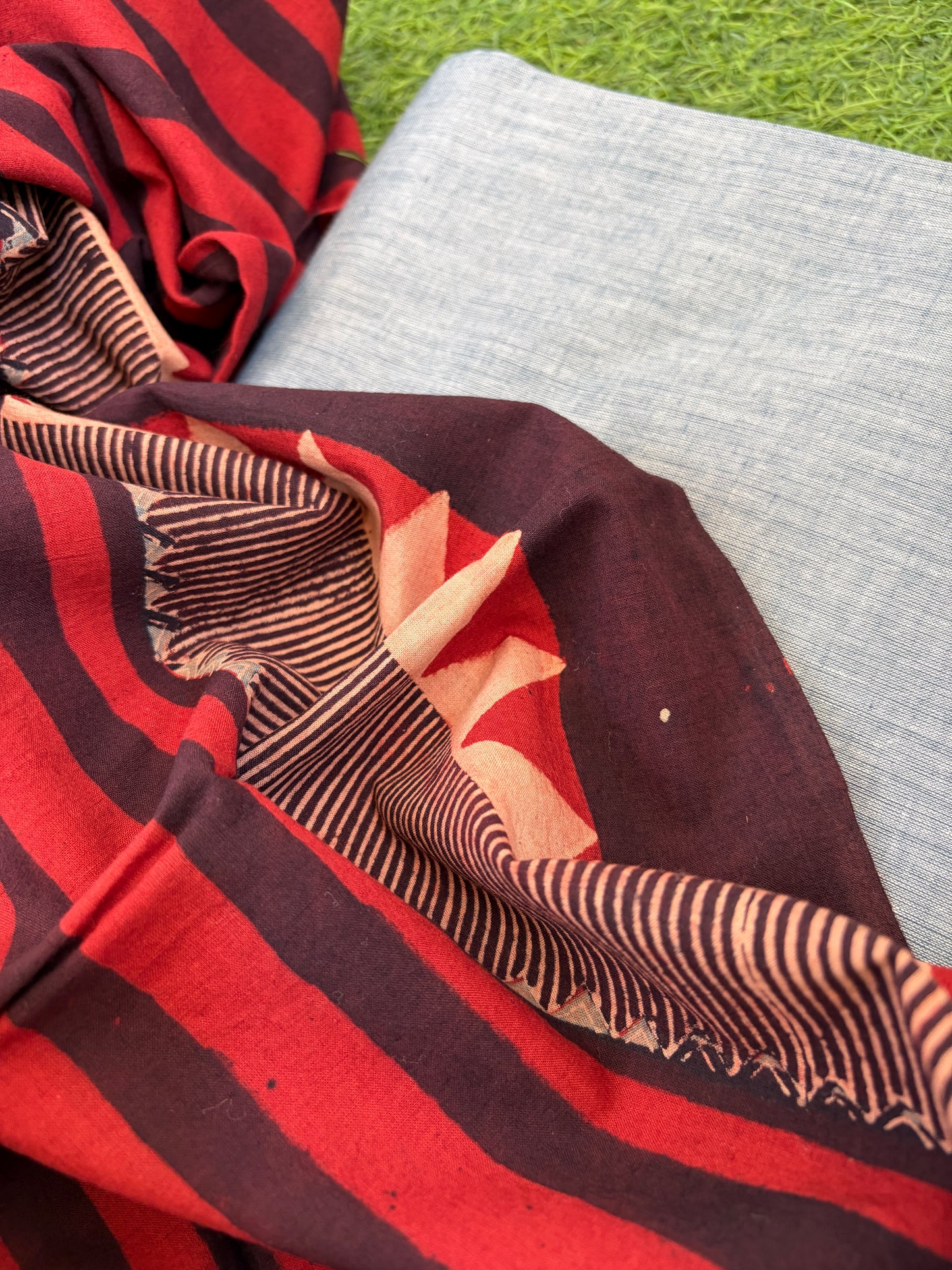 Mangalgiri kurta Bottom and ajrakh dupatta