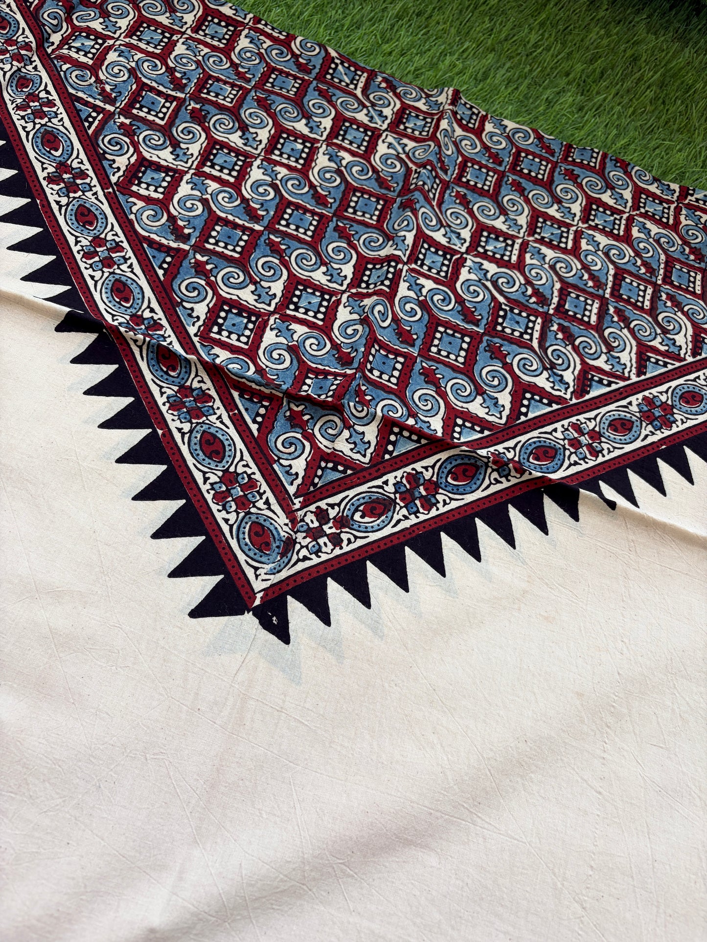 Cotton Ajrakh patterned fabric