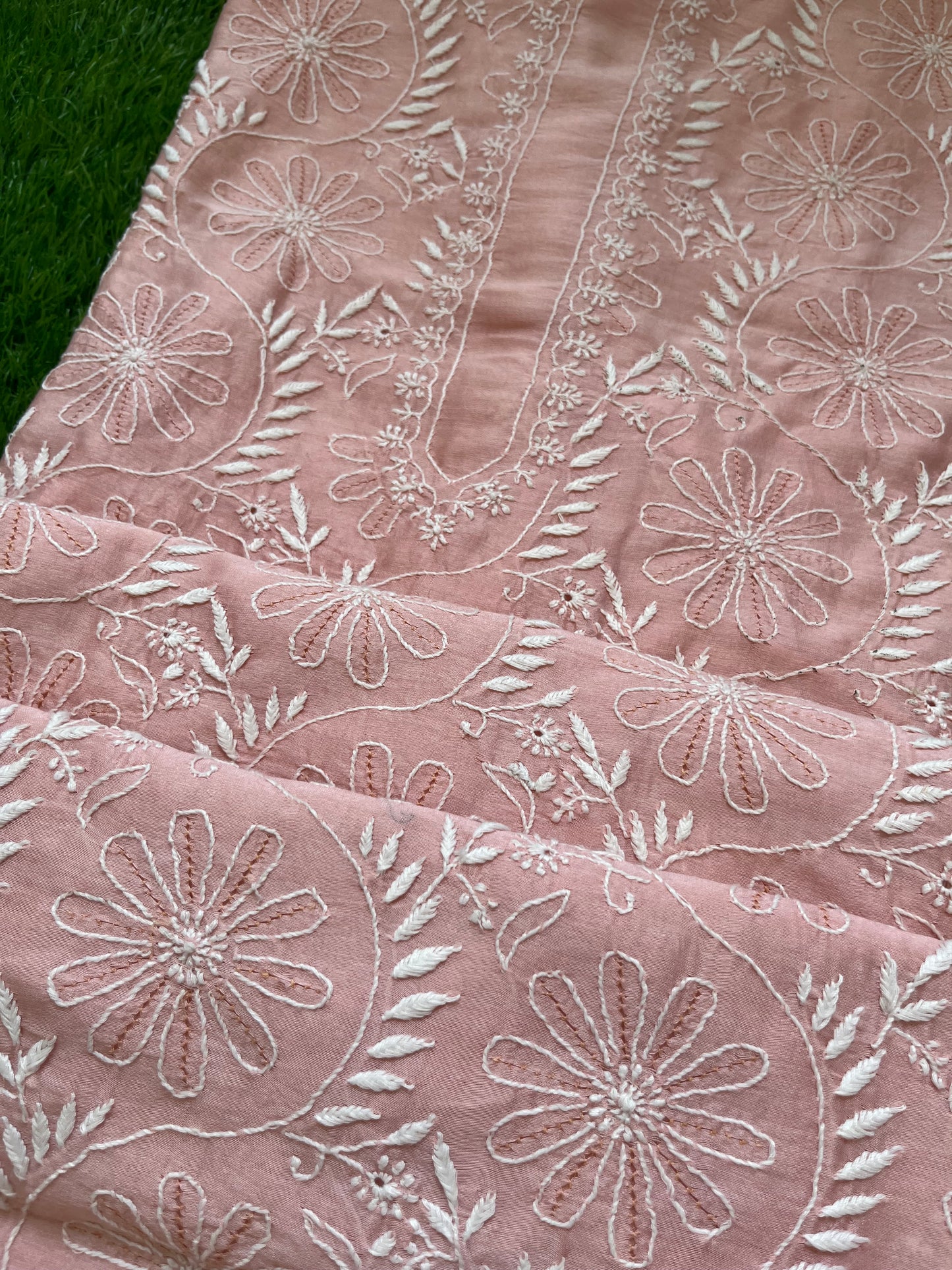 Chanderi chikankari kurta