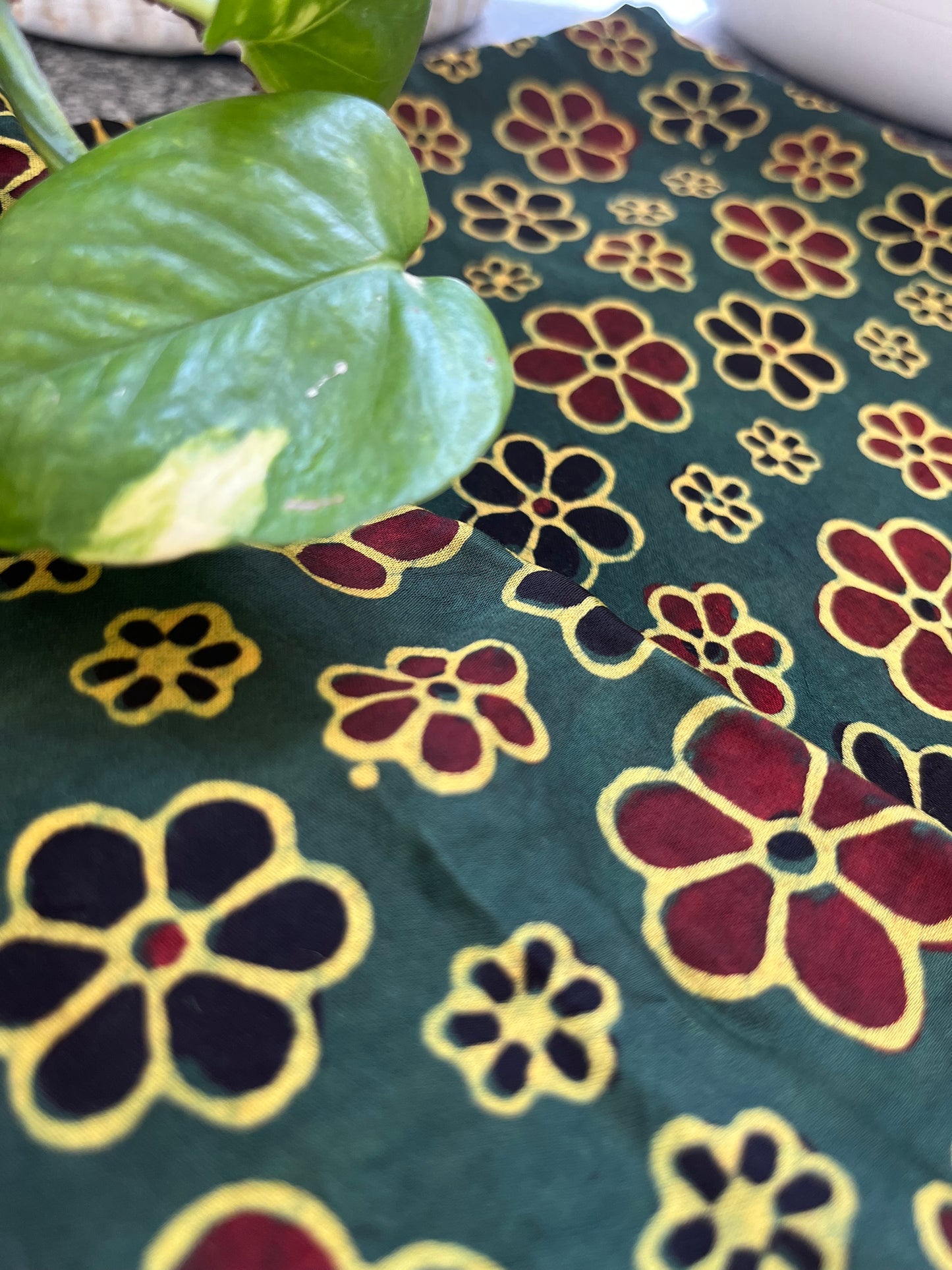 Modal Silk ajrakh fabric