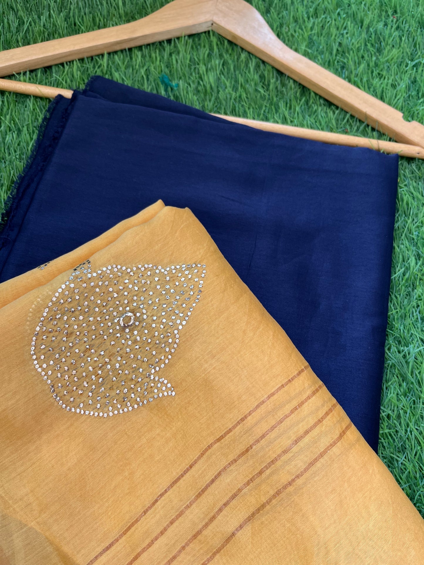 Chanderi Mukaish work Dupatta plain suit fabric