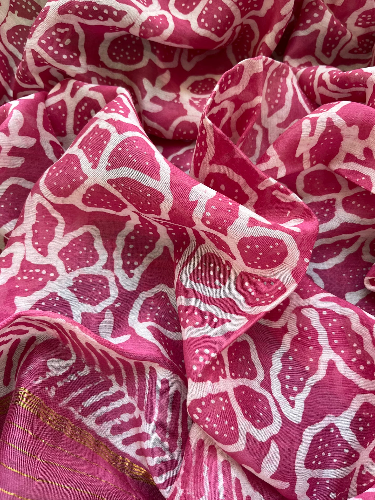 Cotton ajrakh kurta chanderi baatik dupatta