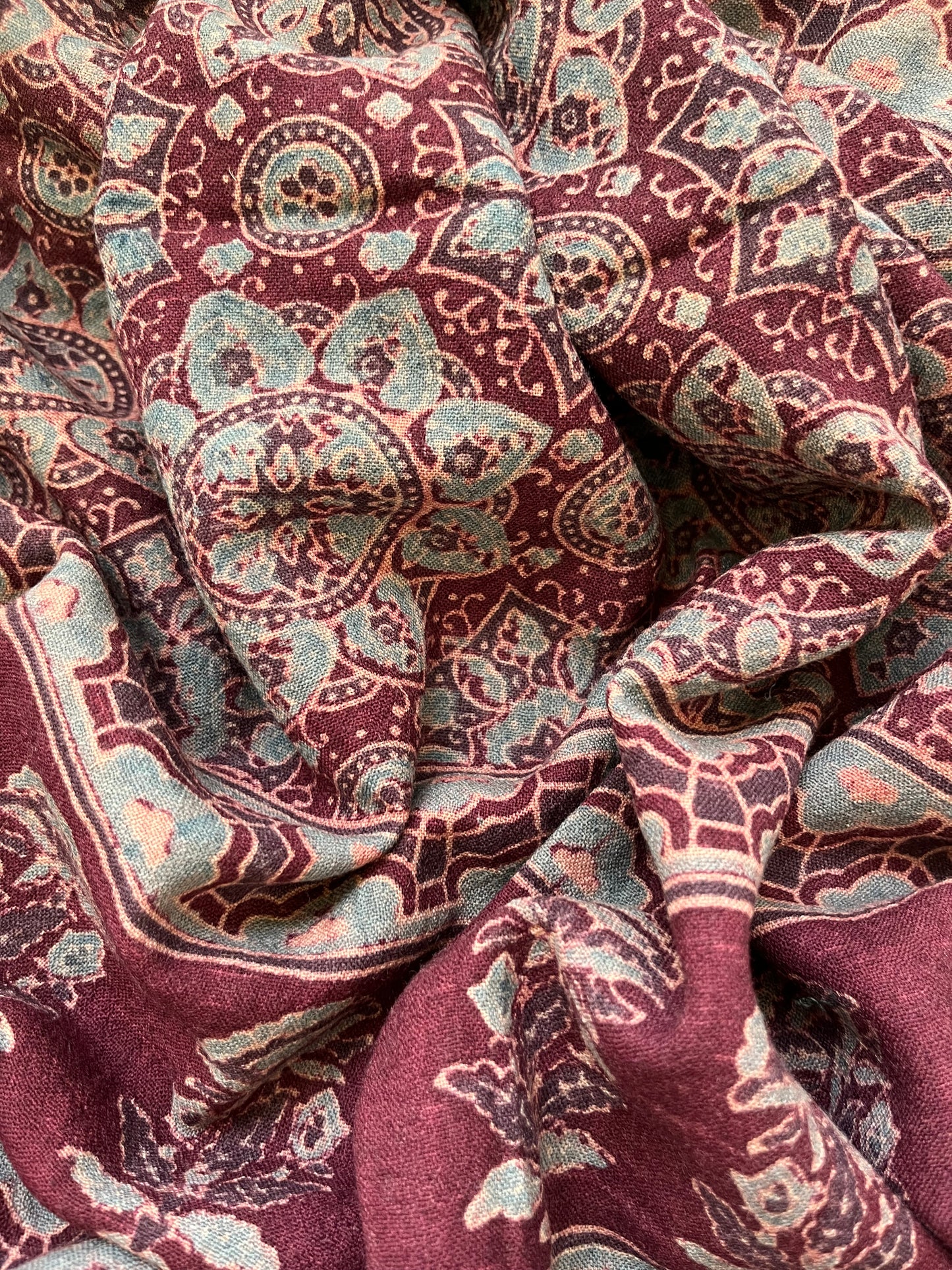Handwoven ajrakh shawl