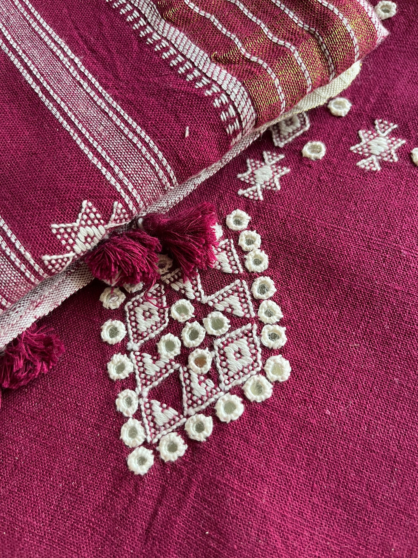 Handwoven organic kala Cotton kurta bottom dupatta