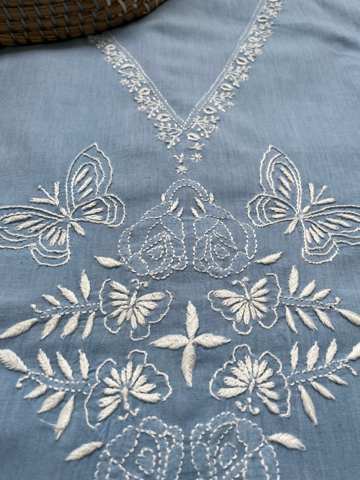Kala cotton chikan Kurta dupatta