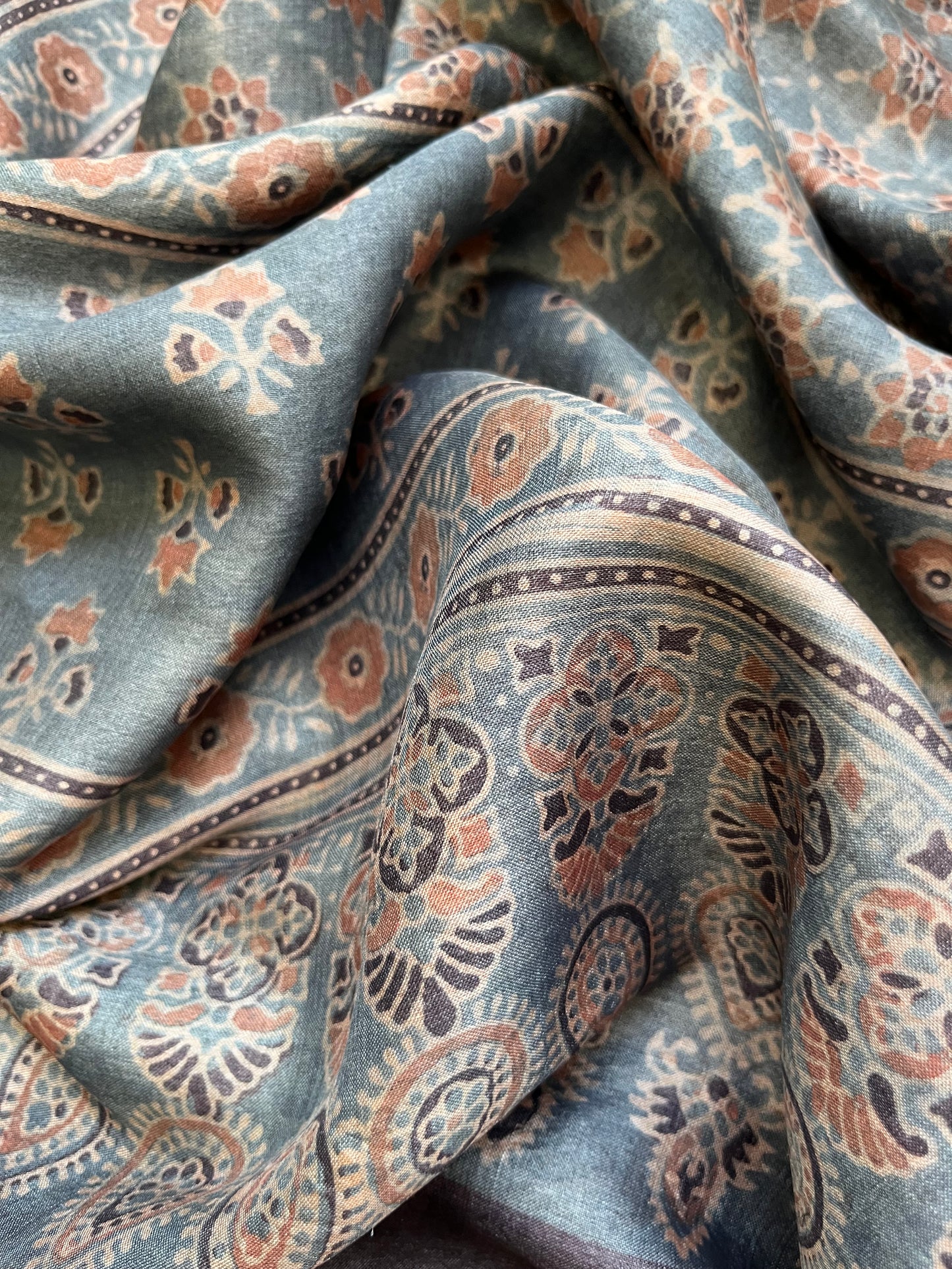 Tussar silk Ajrakh Kurta and dupatta
