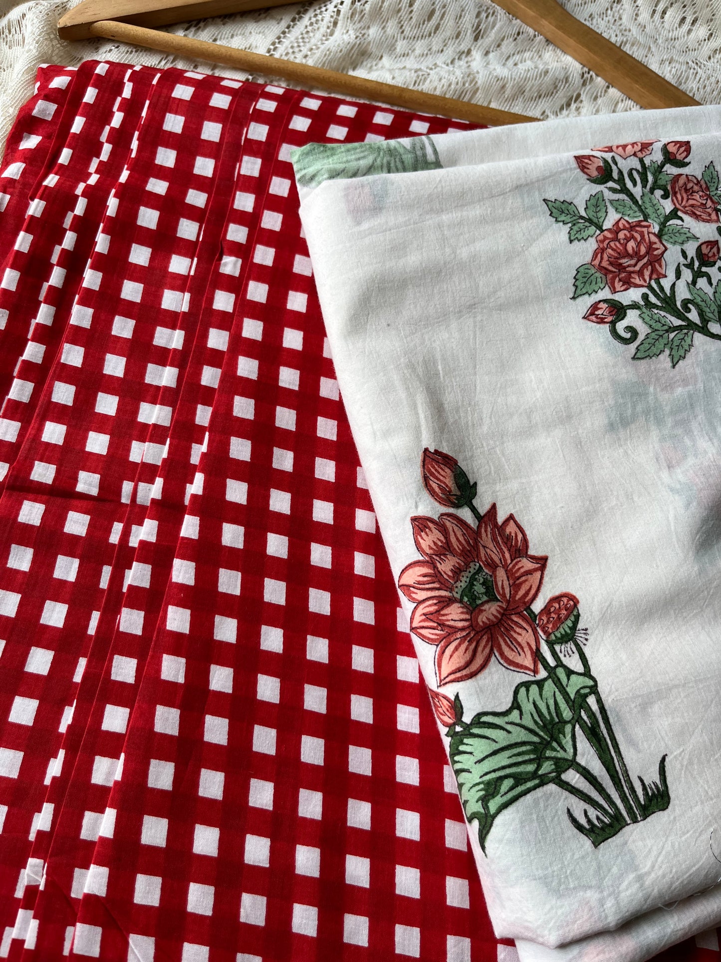 Check Cotton kurta Bottom