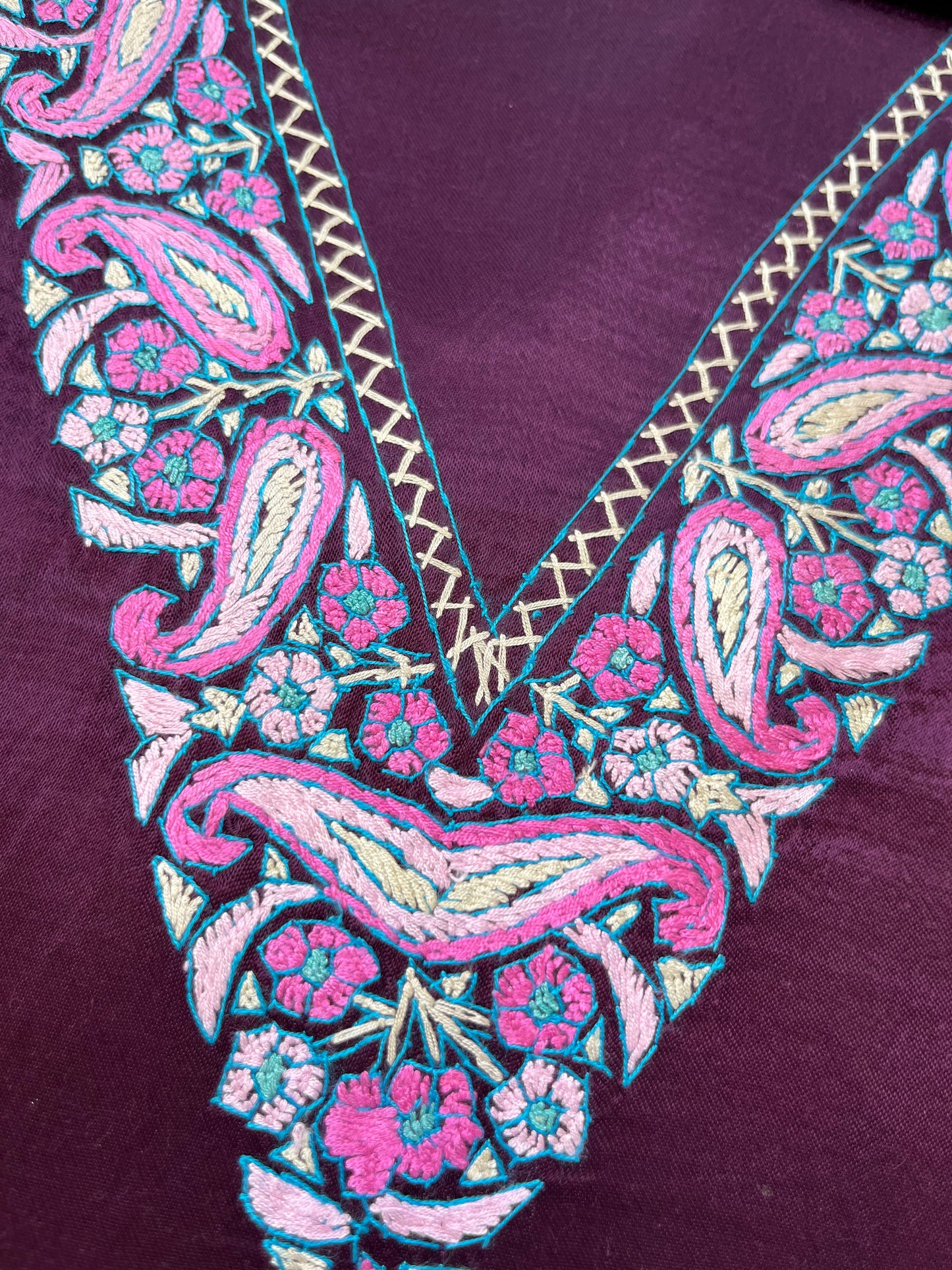 Mashru Silk kashmiri work kurta