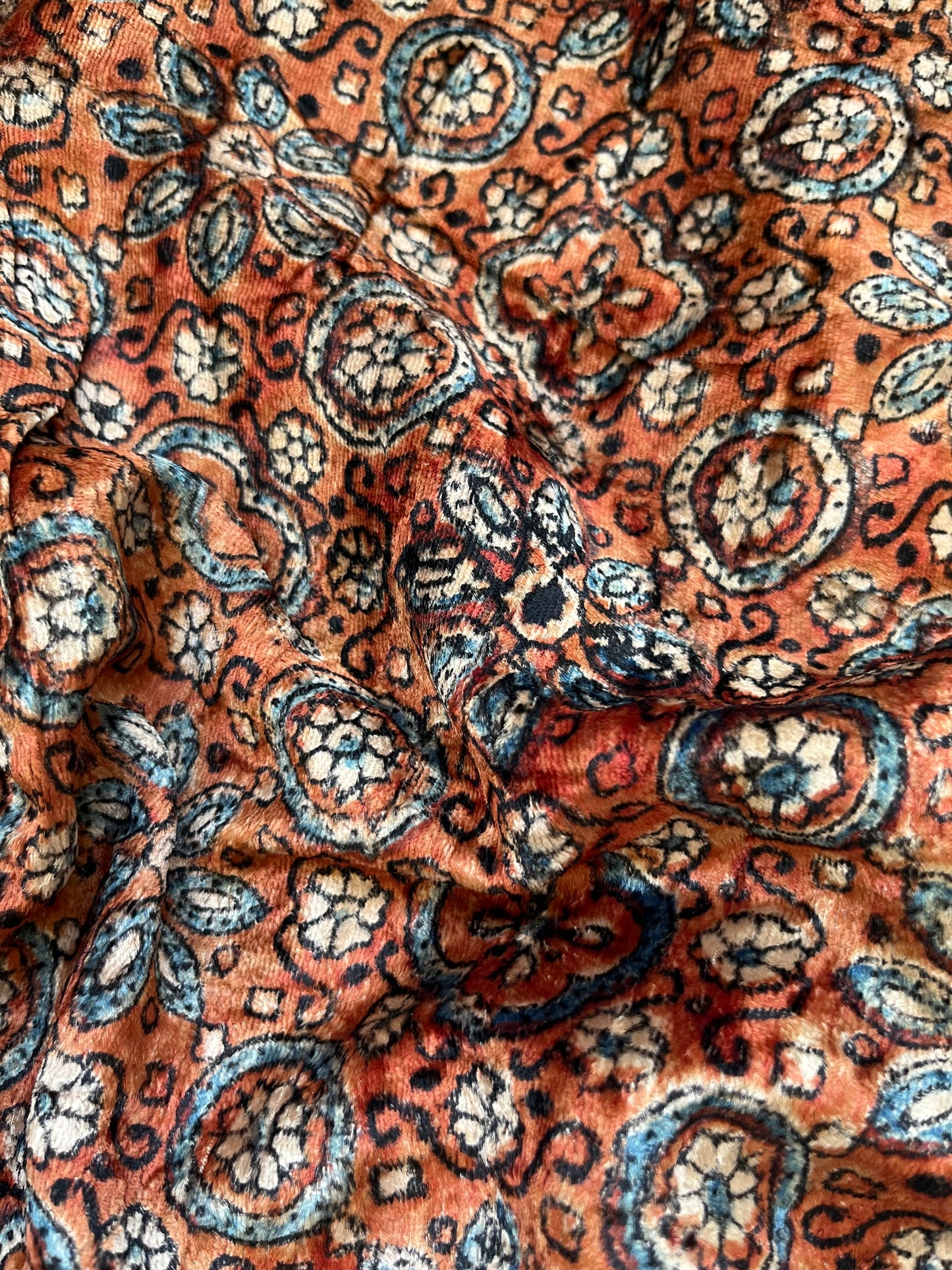 Velvet Ajrakh Kurta fabric