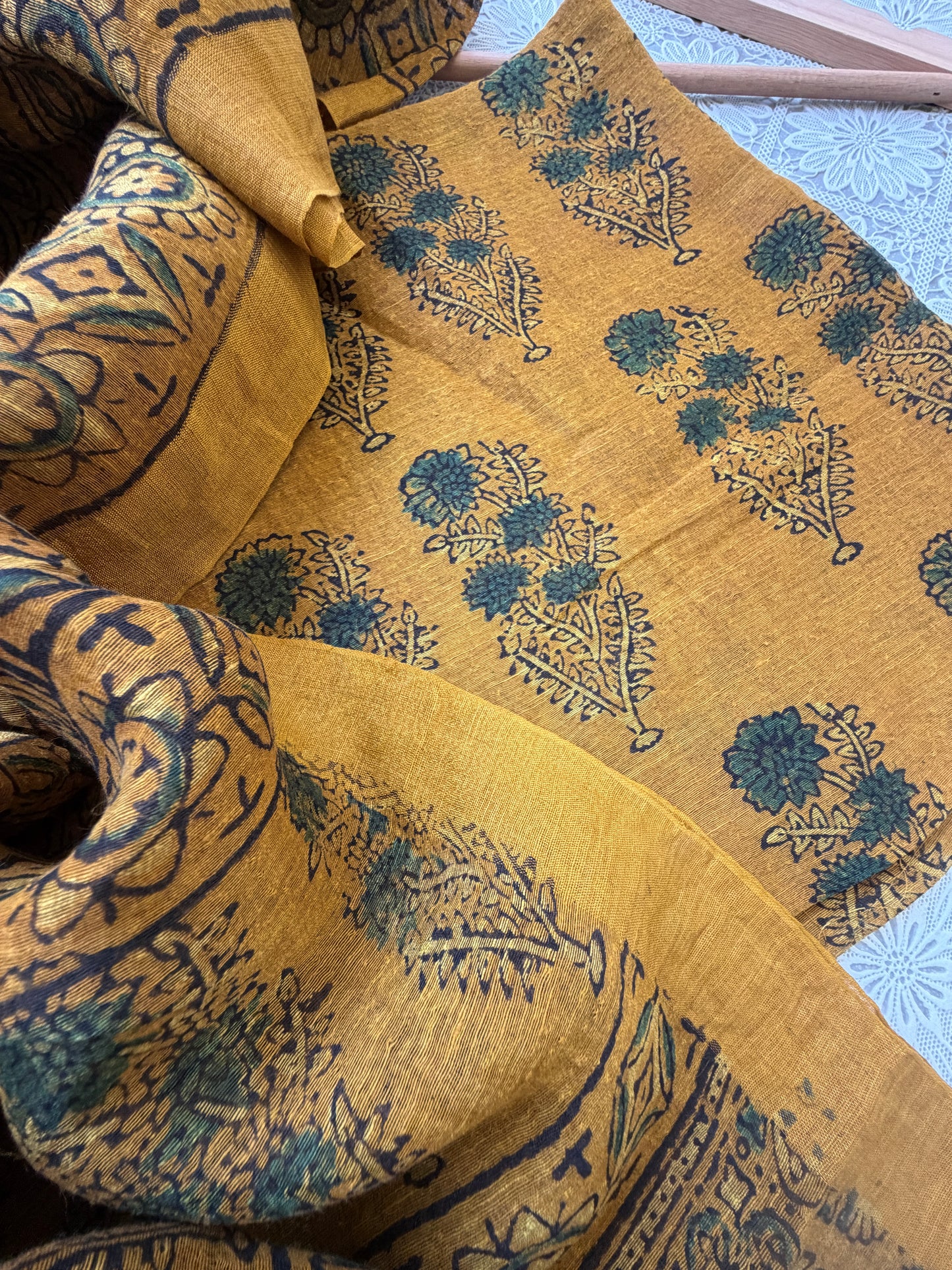 Linen Ajrakh Kurta and dupatta