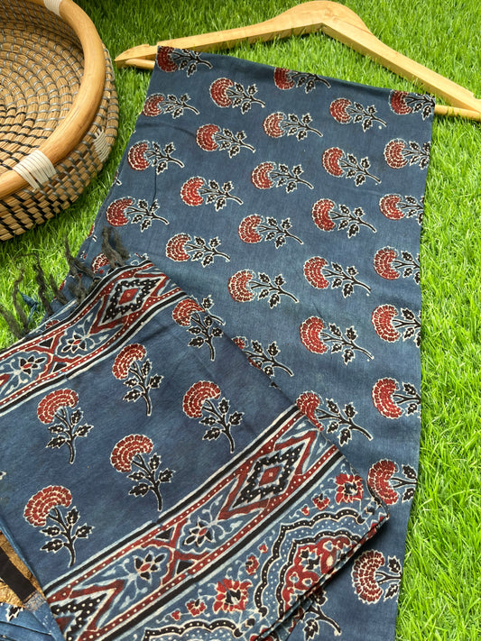 Chanderi silk Ajrakh Kurta and dupatta