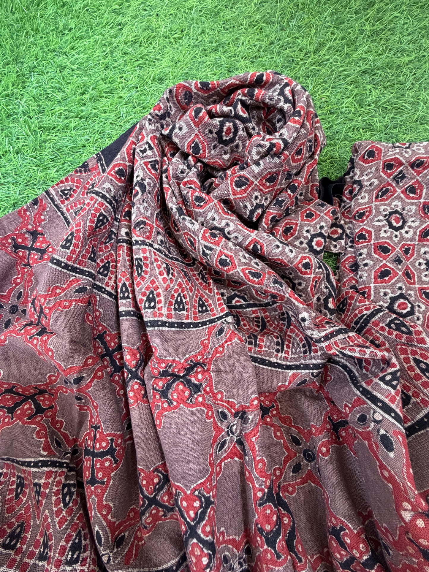 Kala Cotton Ajrakh Kurta bottom and dupatta
