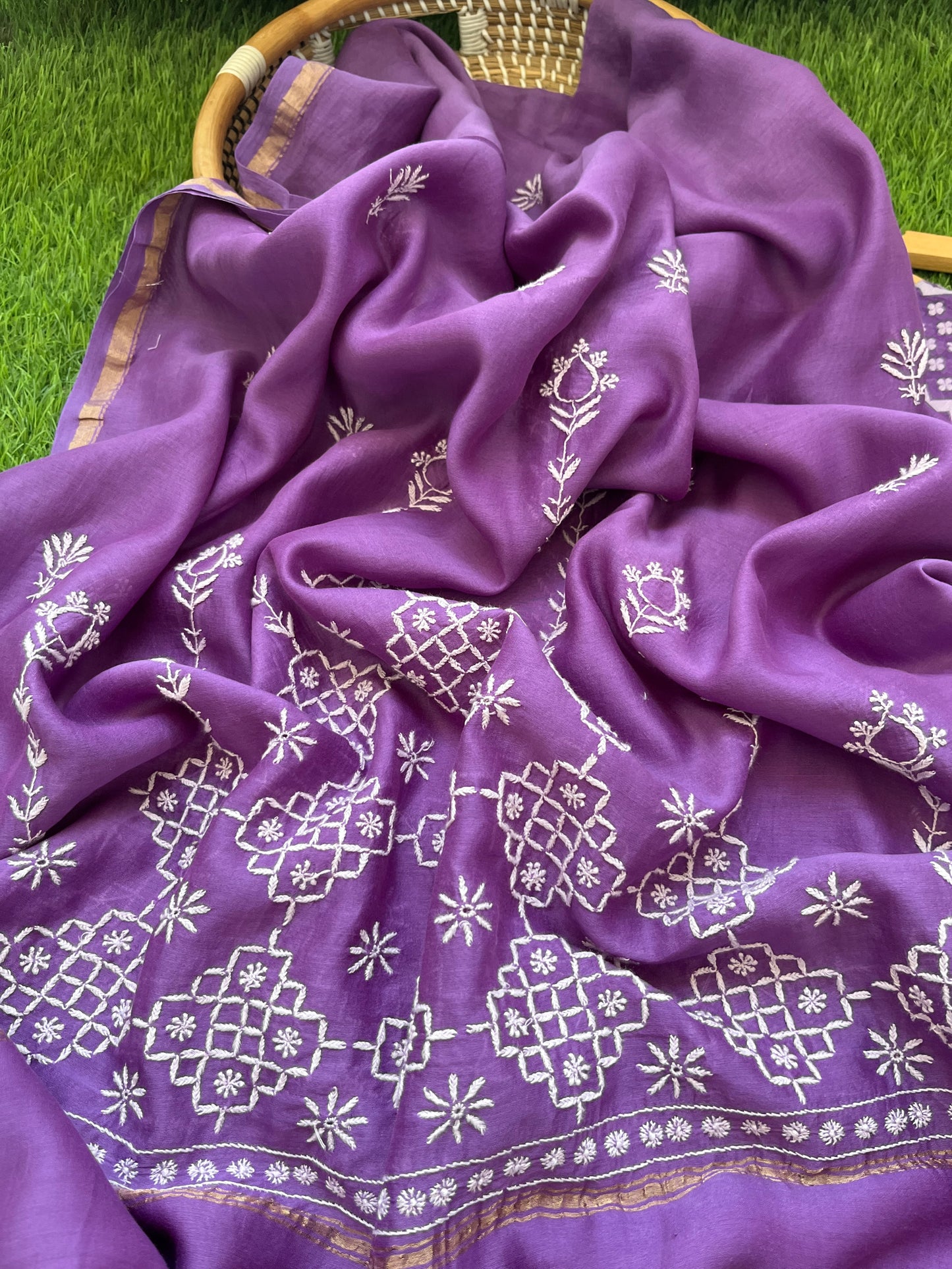 Jaamdani kurta chikankari dupatta