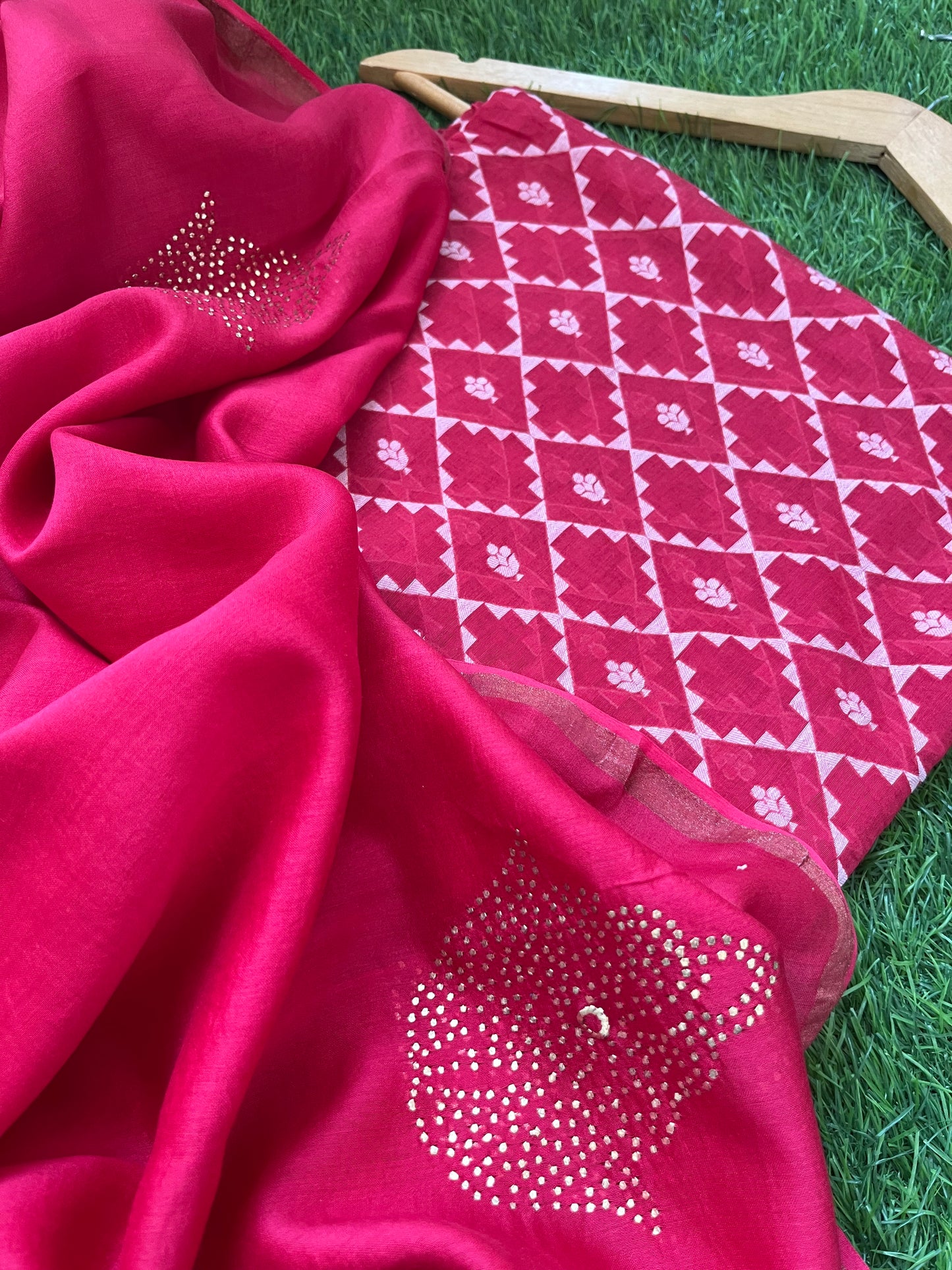 Jaamdani kurta mukaish dupatta