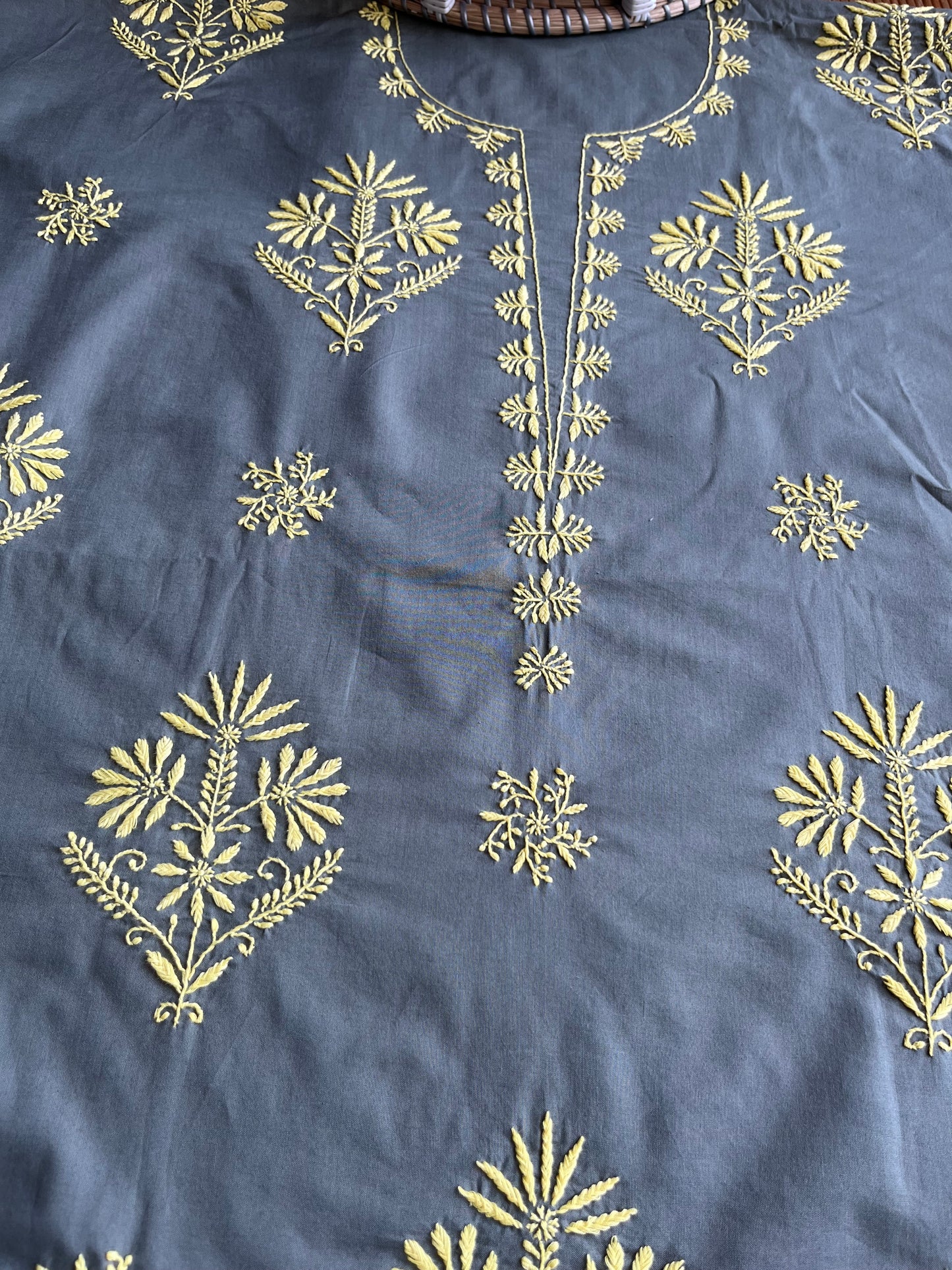 Cotton chikan kurta bottom