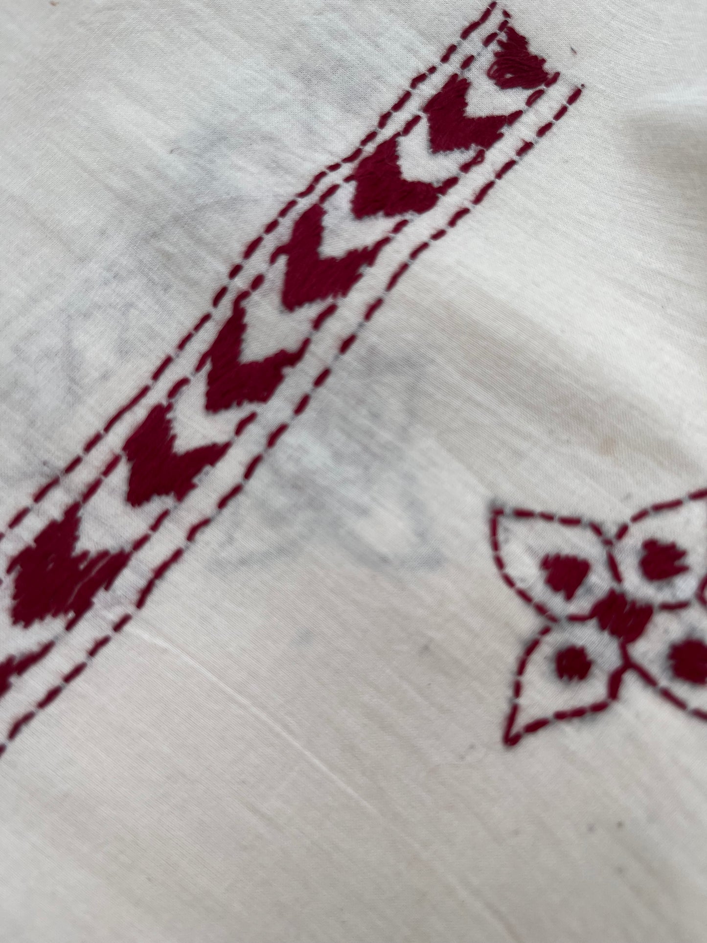 Handwoven Cotton Kantha Kurta Dupatta