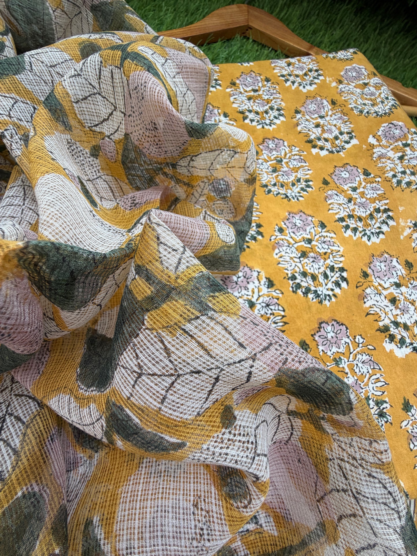 Cotton kurta bottom fabric kota dupatta