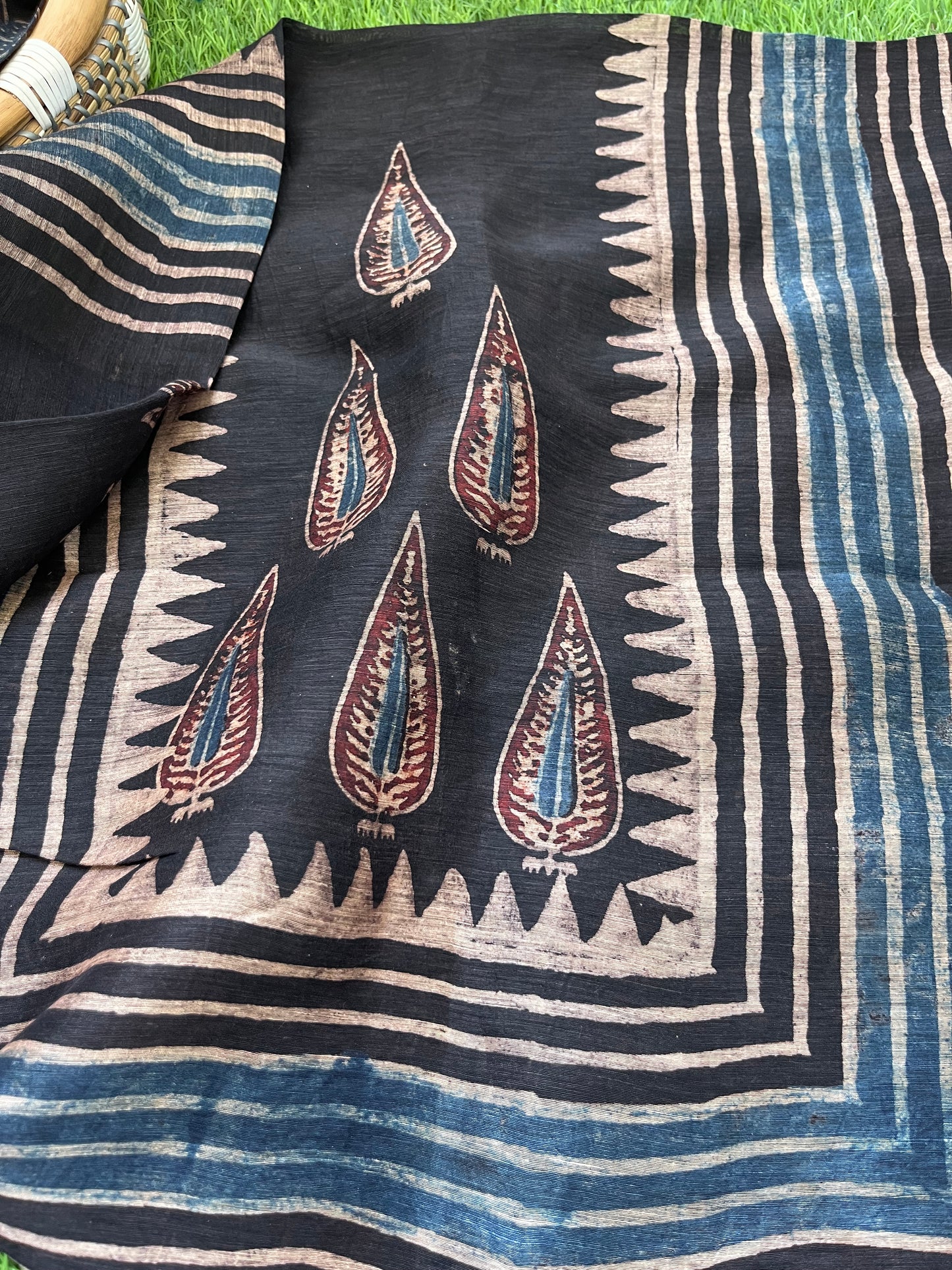 Linen Ajrakh Kurta and dupatta