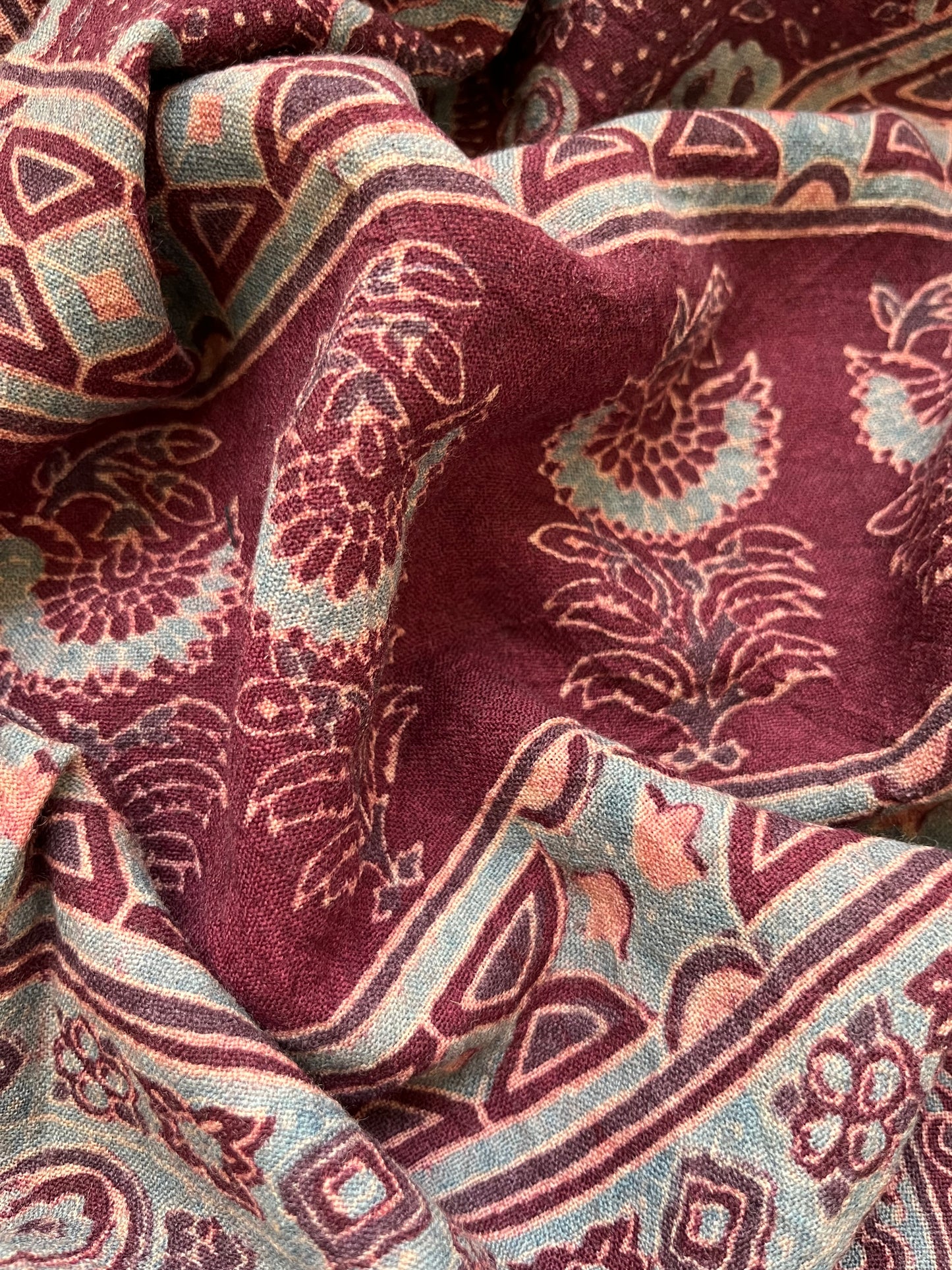Handwoven ajrakh shawl