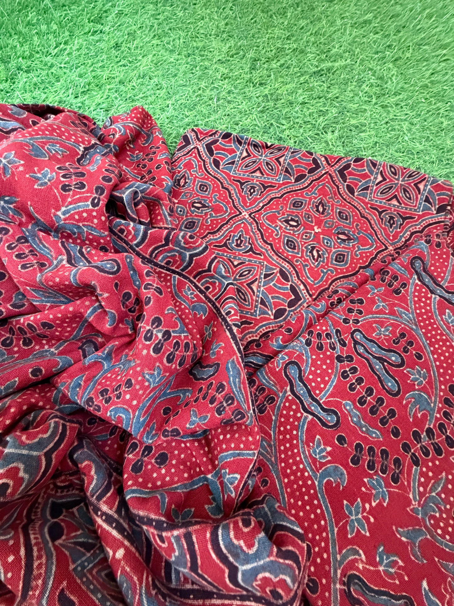 Kala Cotton Ajrakh Kurta bottom and dupatta