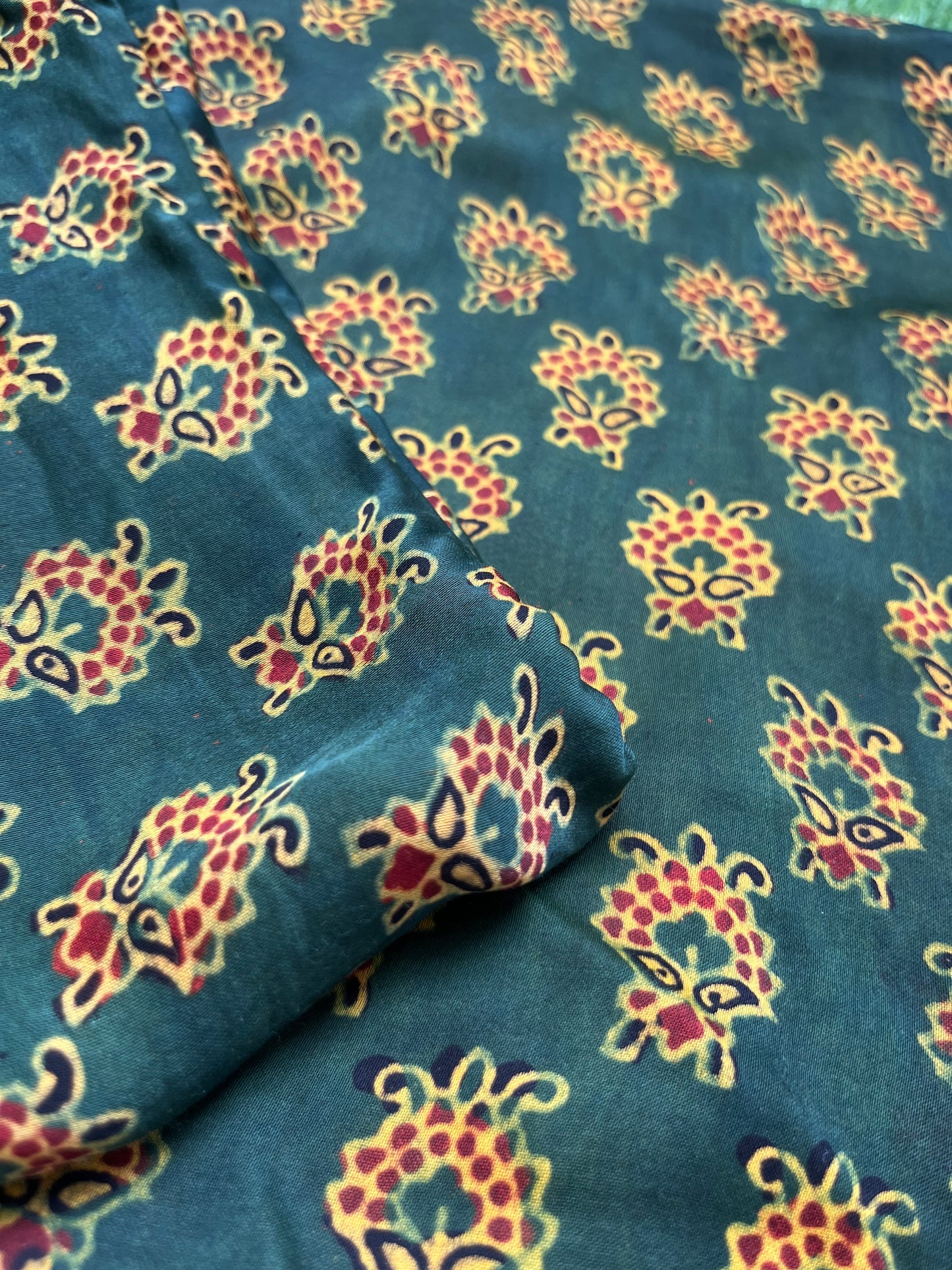 Modal Silk ajrakh fabric