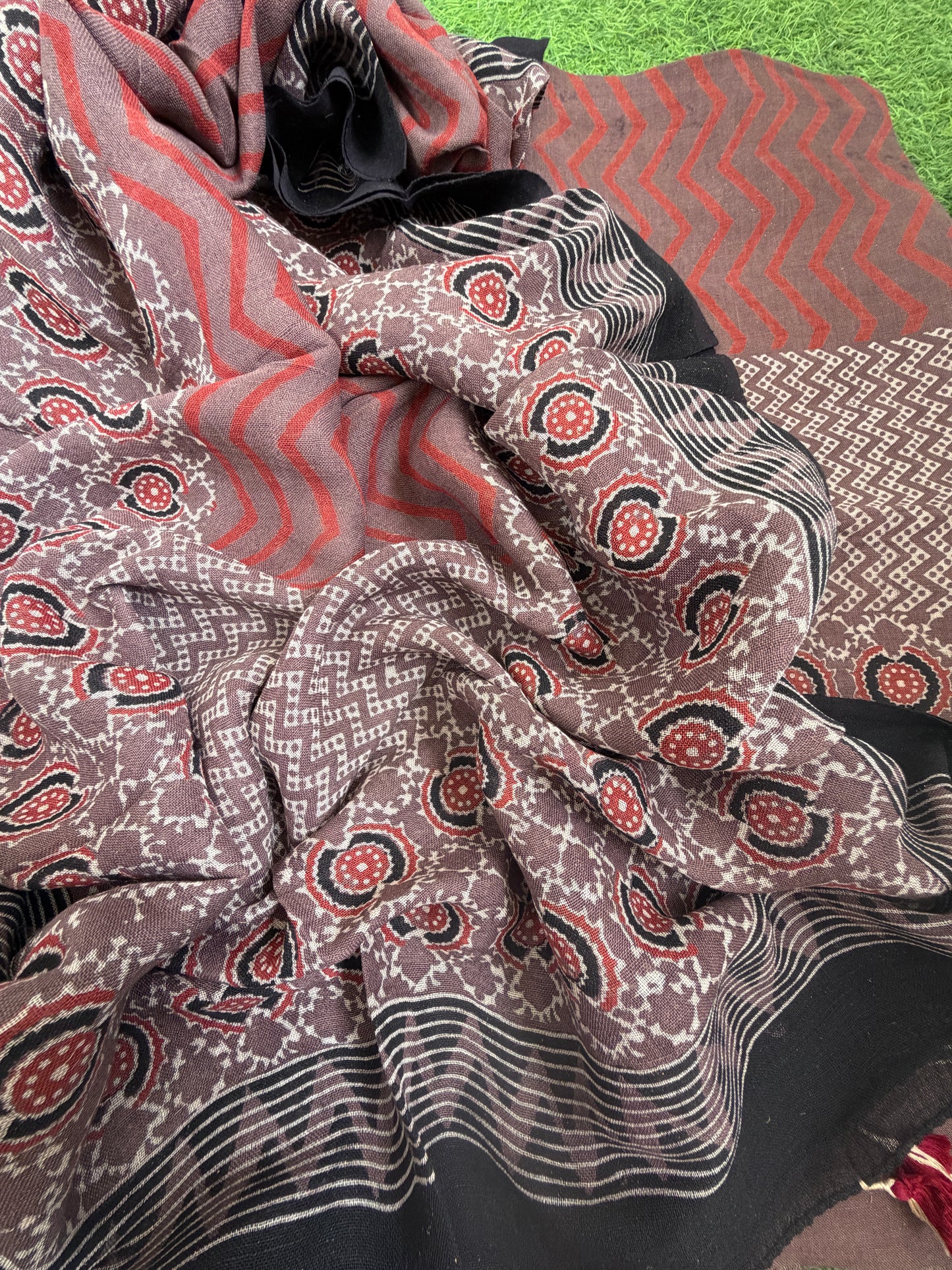 Linen Ajrakh Kurta and dupatta