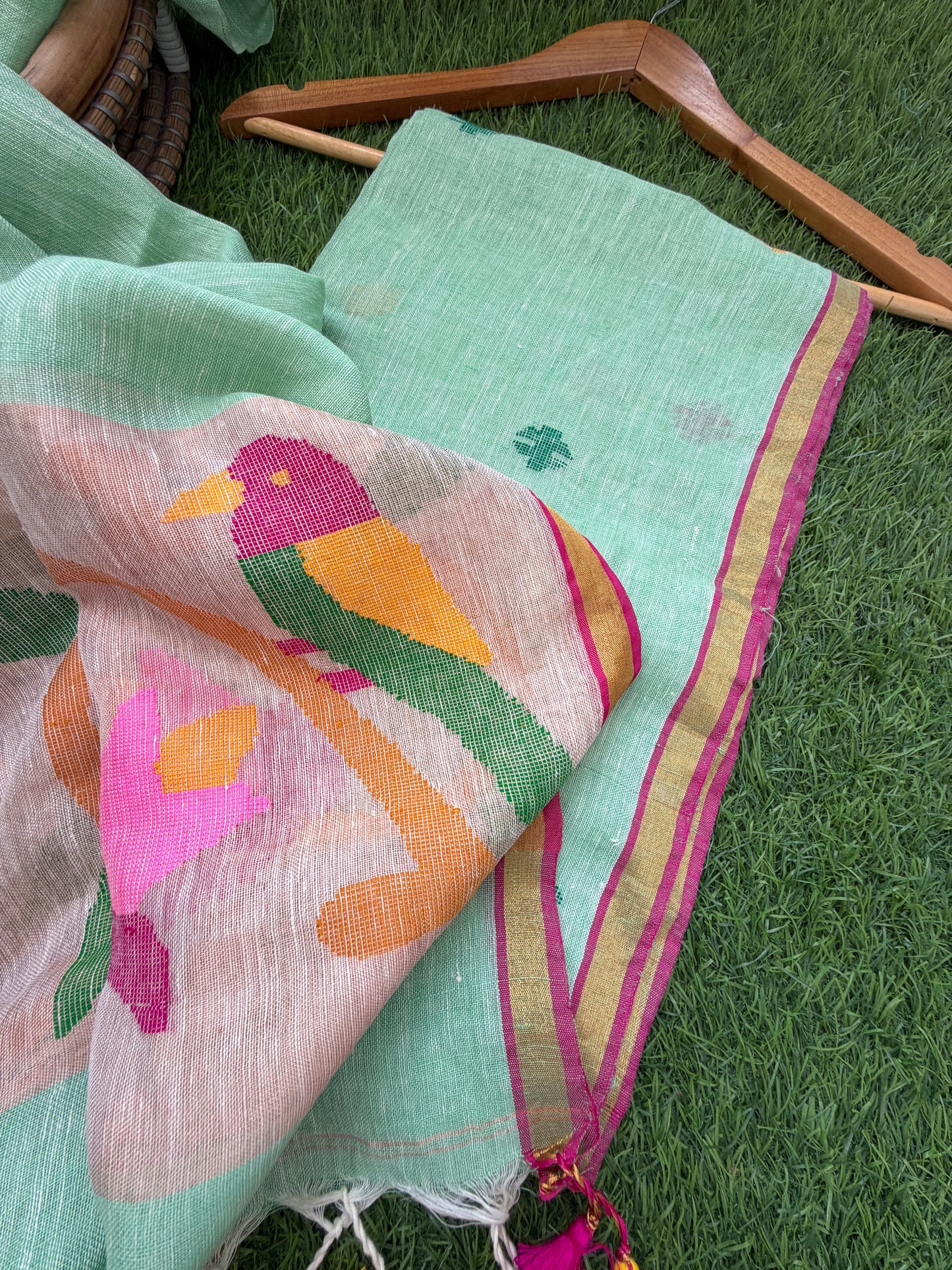 Linen Jaamdani kurta dupatta