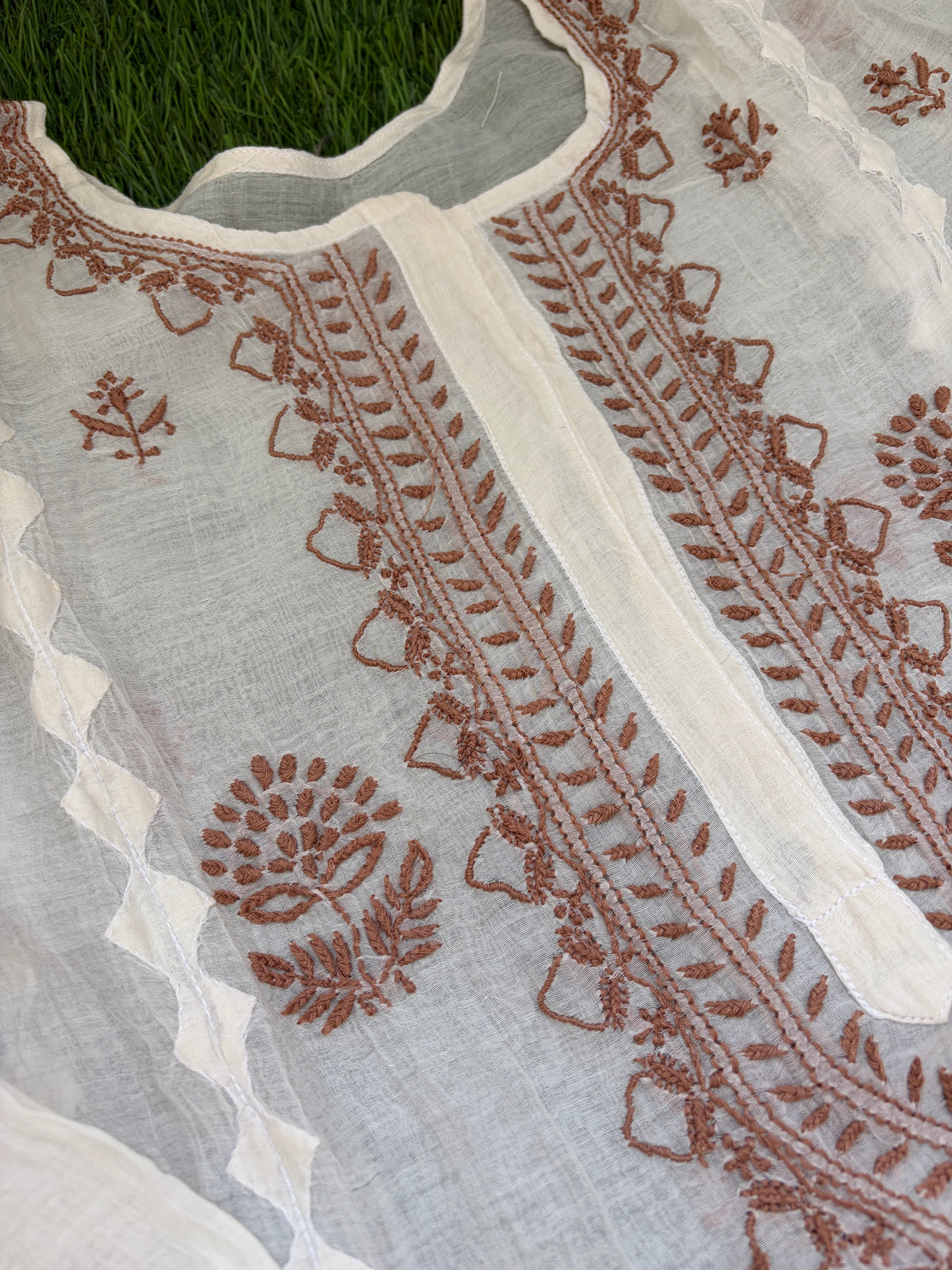 Chikankari daraz chanderi Kurta