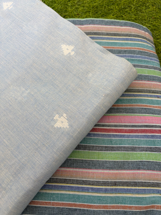 Khadi stripe jaamdani cotton