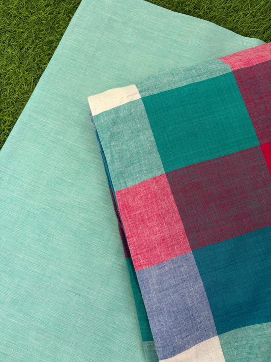 Khadi Cotton checks plain mangalgiri