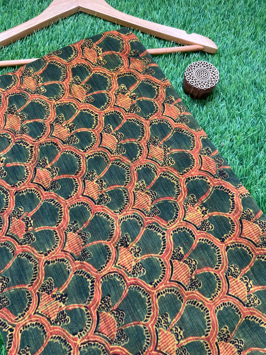 Ajrakh Chanderi fabric