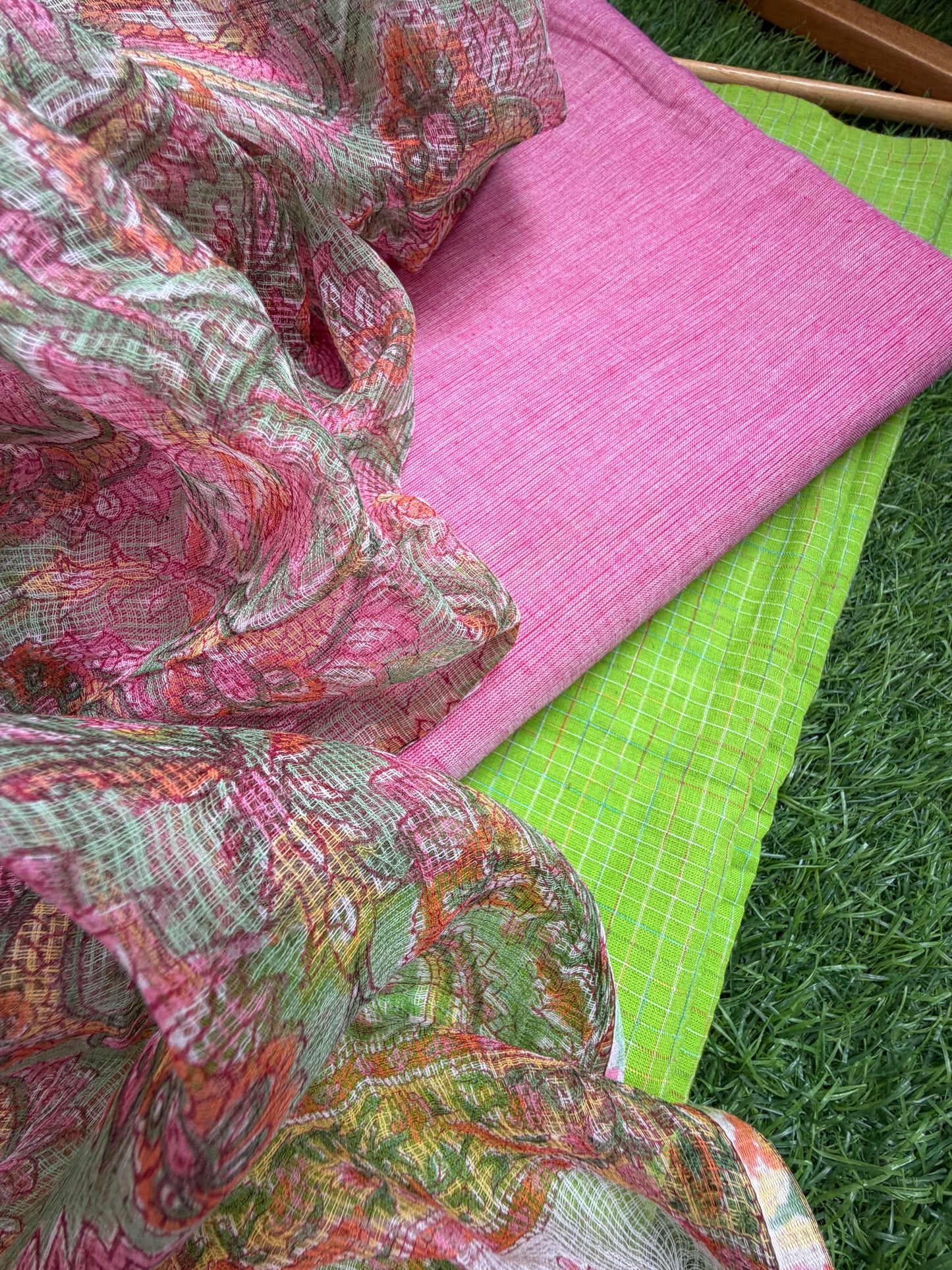 Mangalgiri kurta bottom fabric kota dupatta