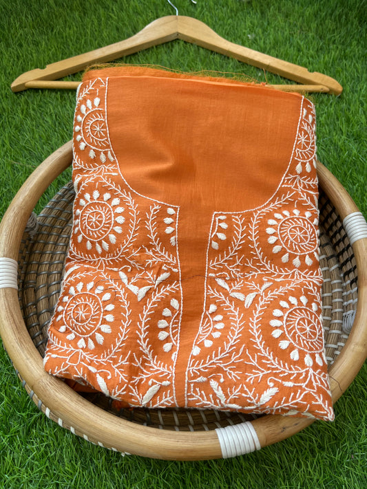 Chanderi chikankari kurta