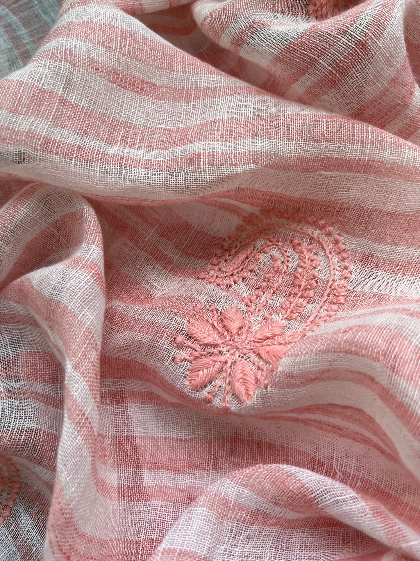 Cotton block print kurta bottom fabric chikan work dupatta