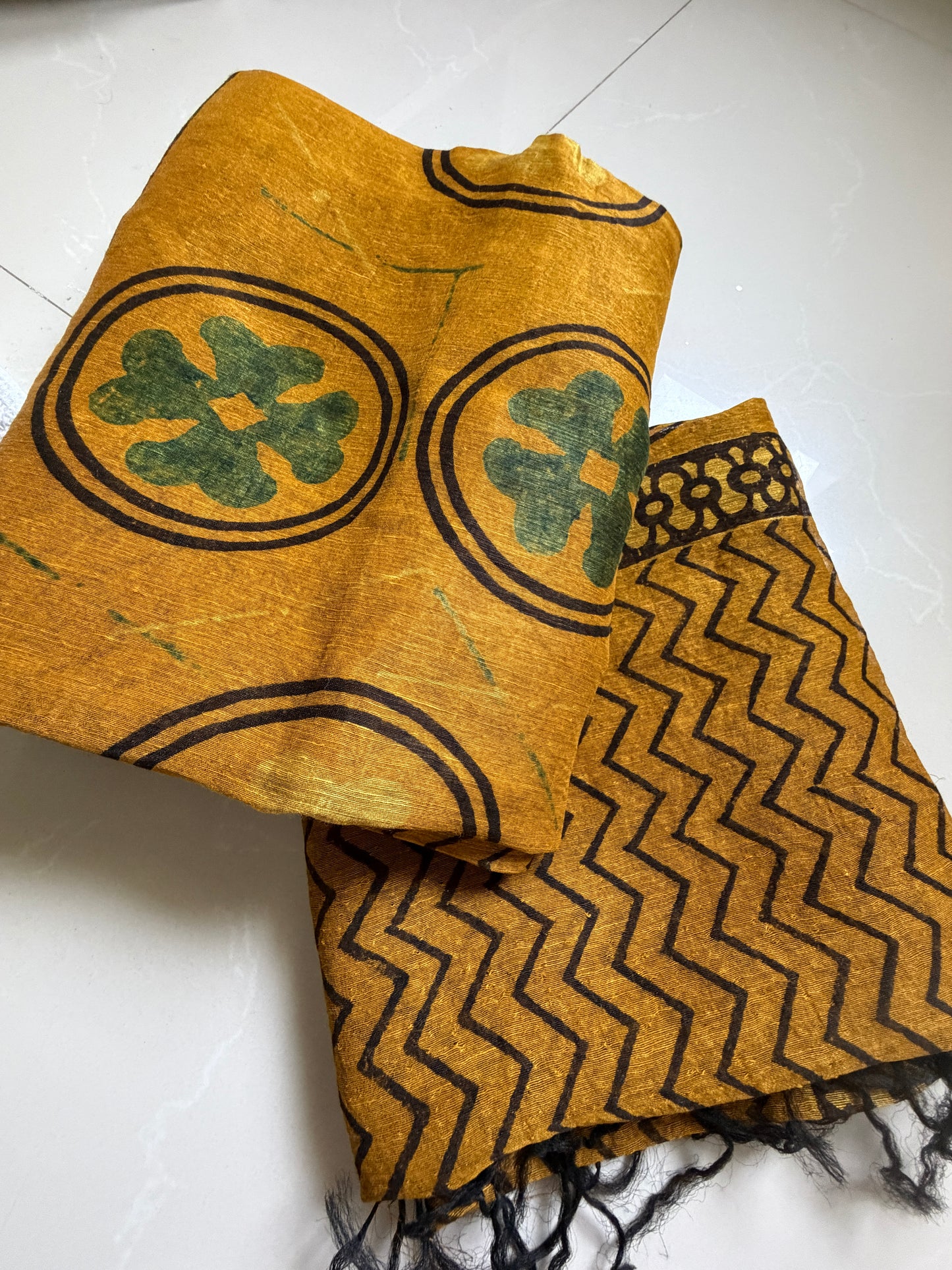 Linen Ajrakh Kurta and dupatta