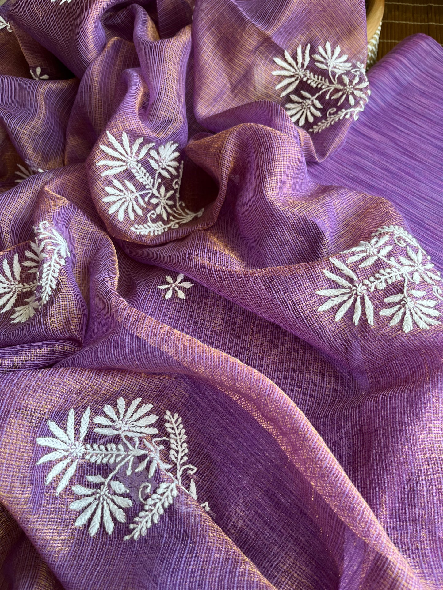 Kota tissue chikankari Dupatta cotton suit fabric