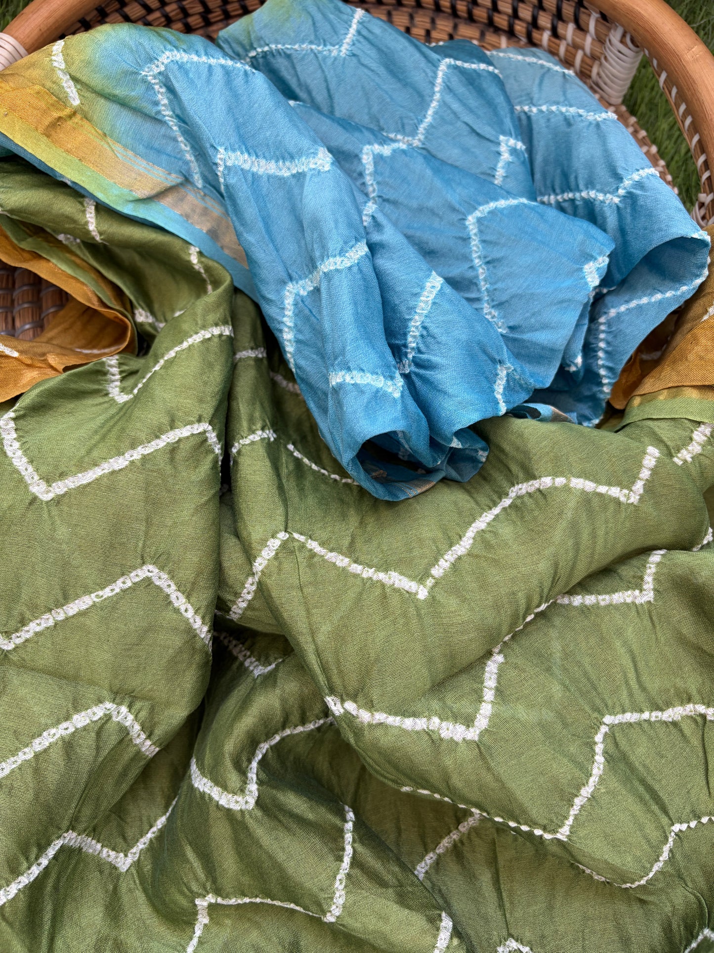 Bandhani Chanderi silk Dupatta
