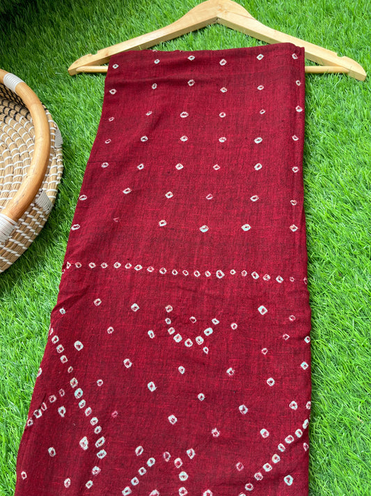 Handwoven organic kala Cotton bandhani fabric