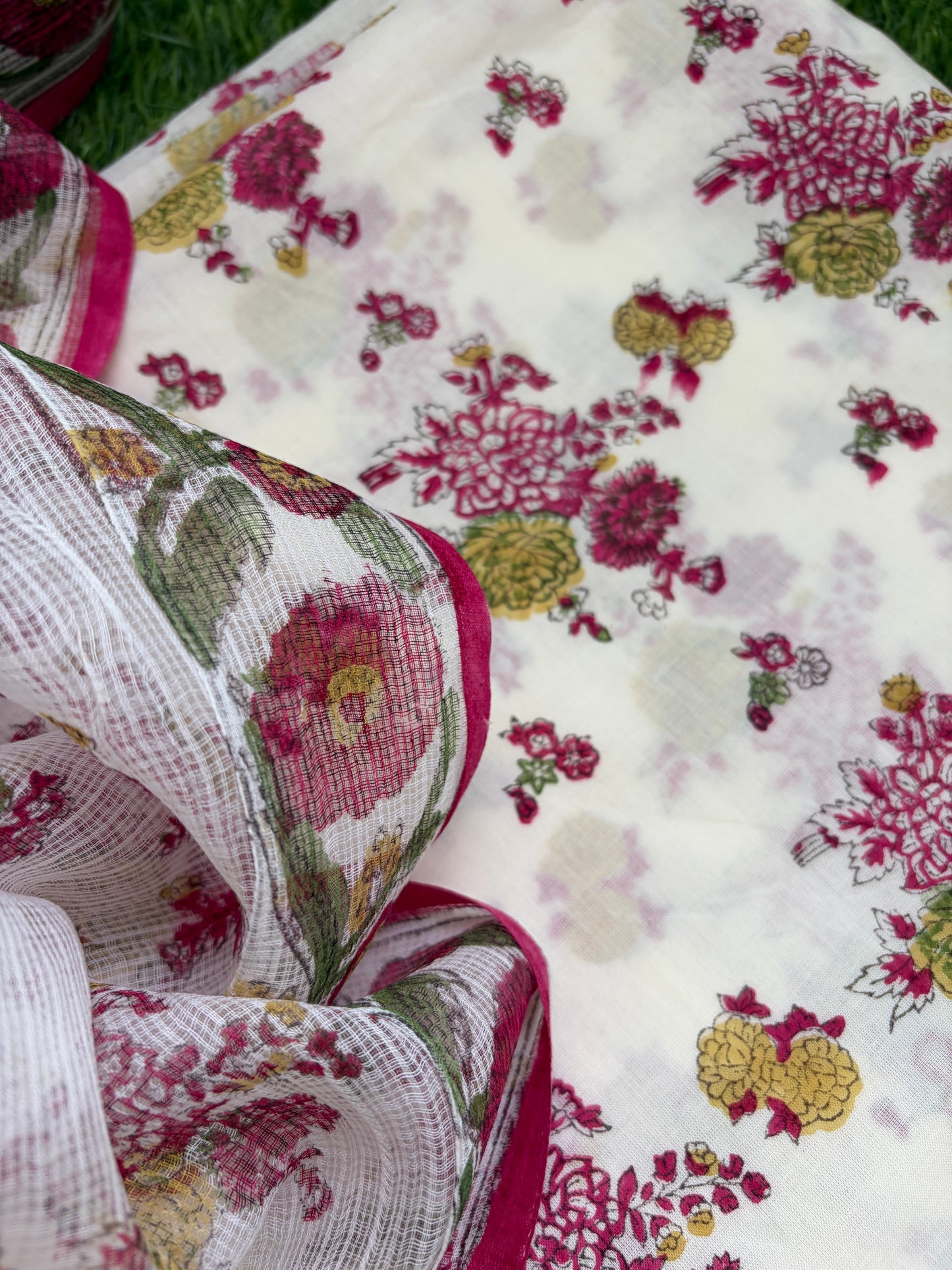 Cotton kurta fabric kota dupatta