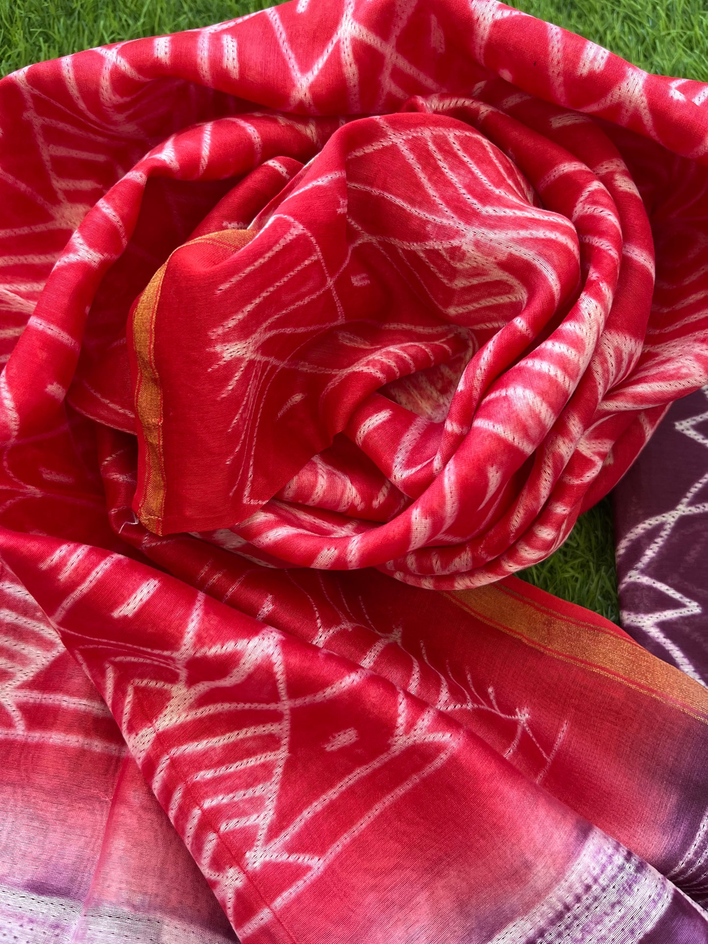 Shibori chanderi kurta dupatta