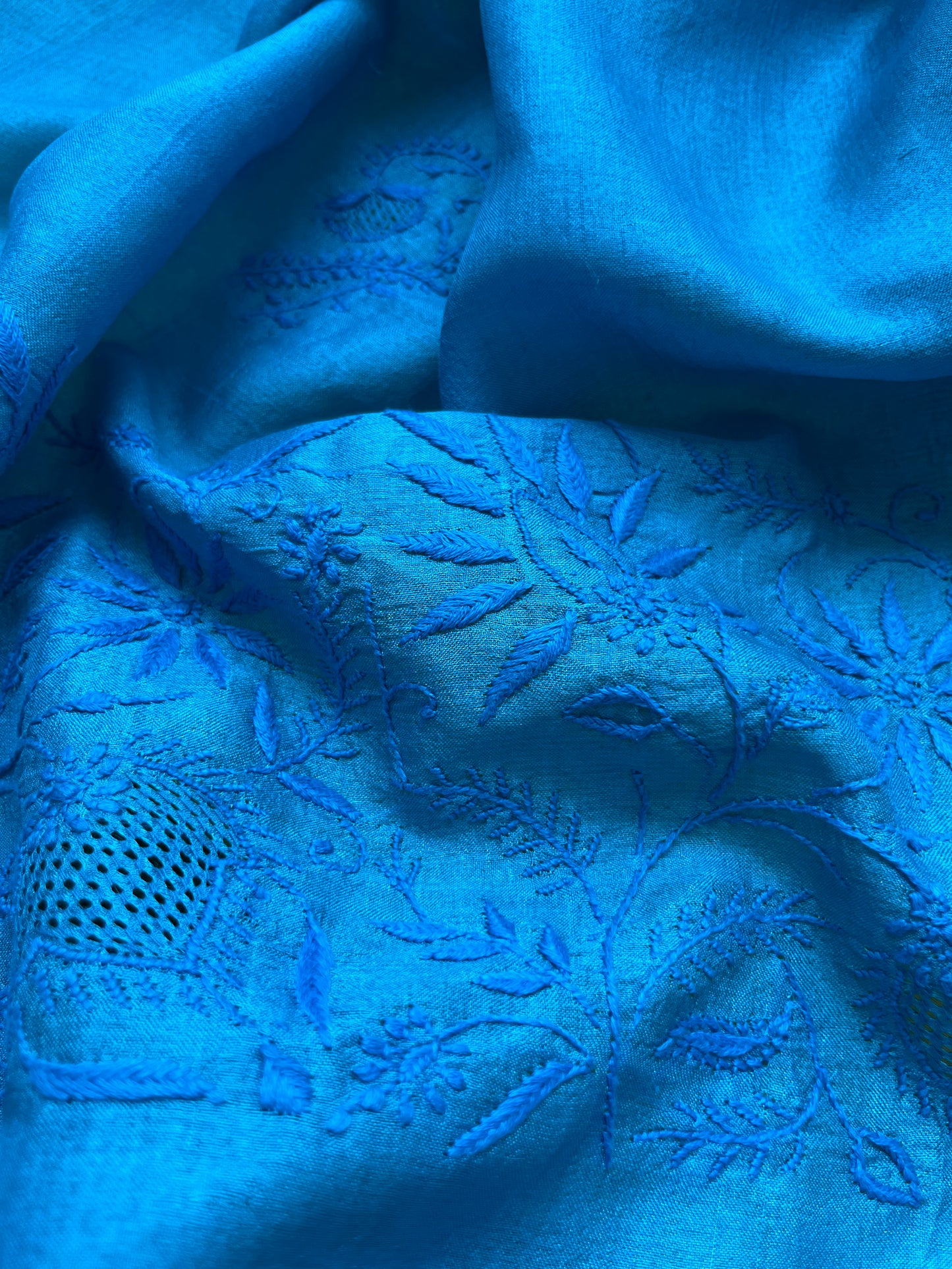 Chanderi Chikankari Kurta silk Dupatta