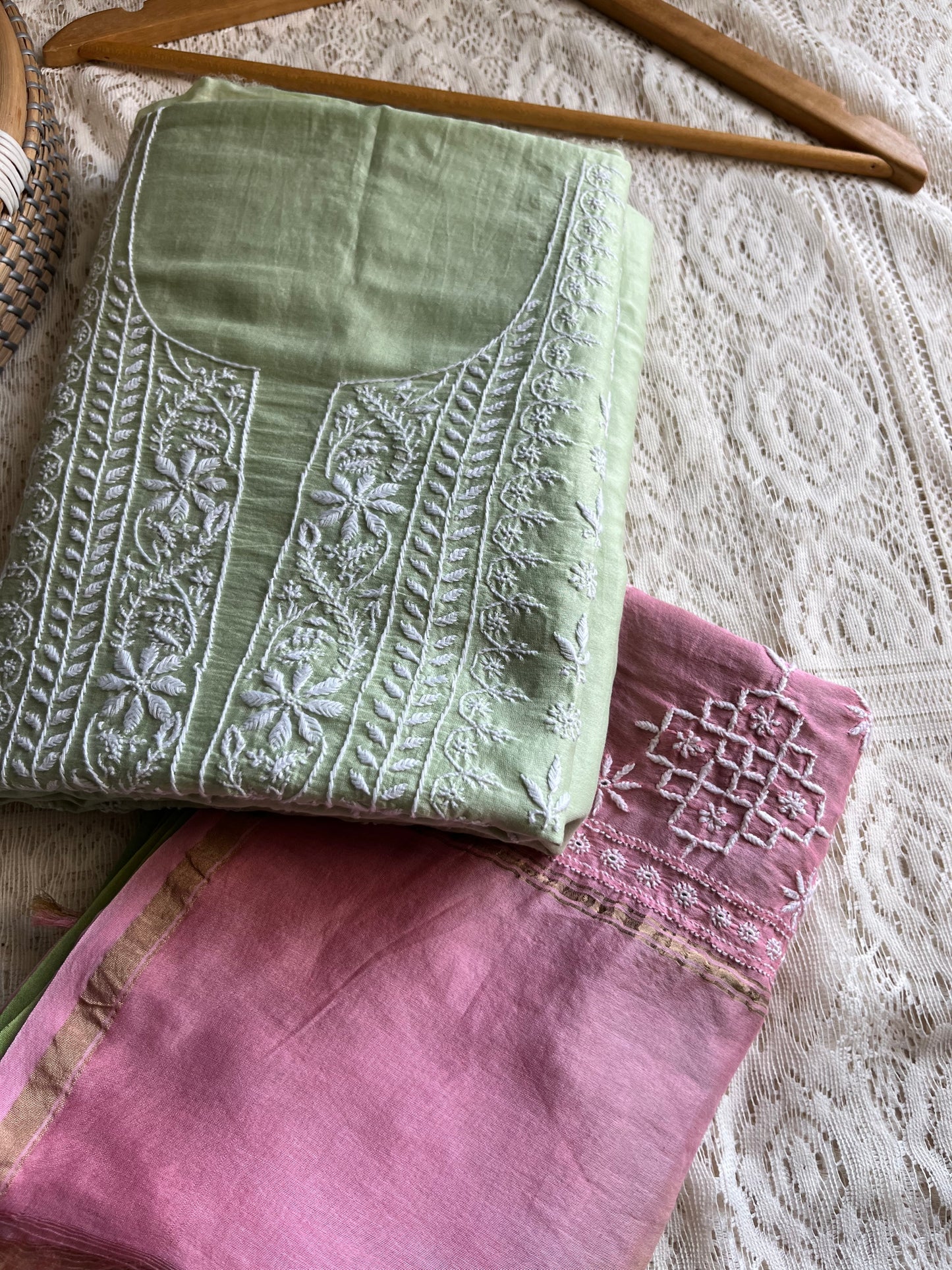 Chanderi Chikankari Kurta Dupatta